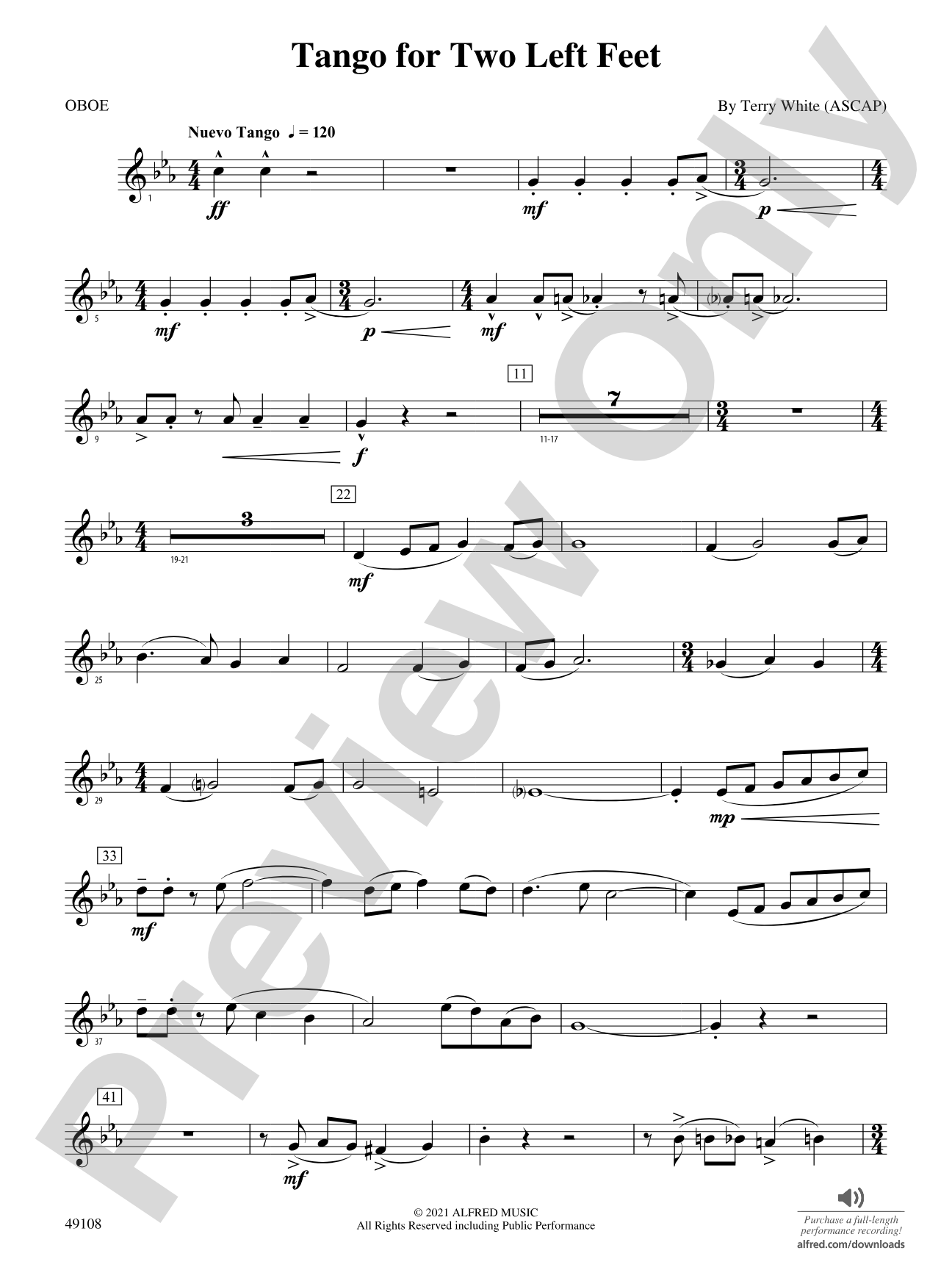 Tango for Two Left Feet: Oboe