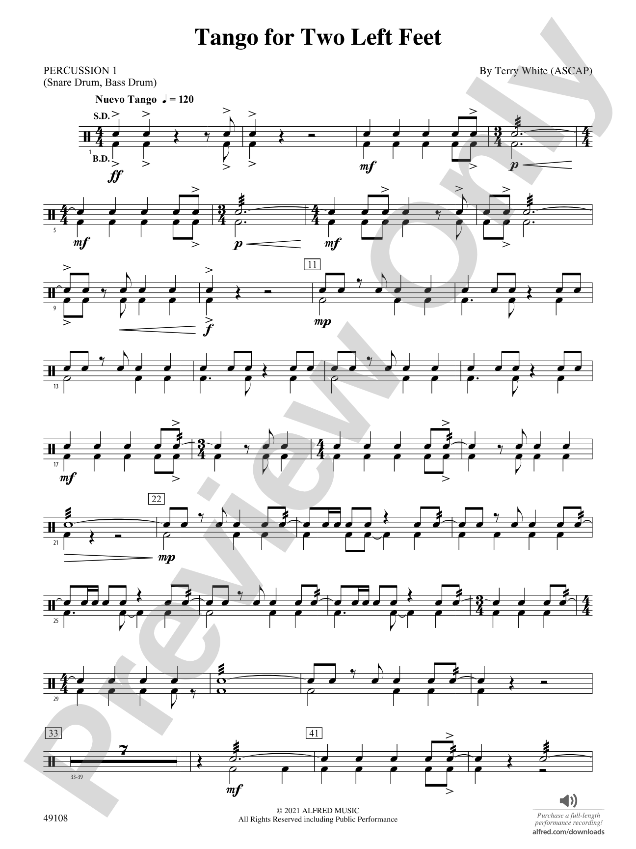 Tango for Two Left Feet: 1st Percussion
