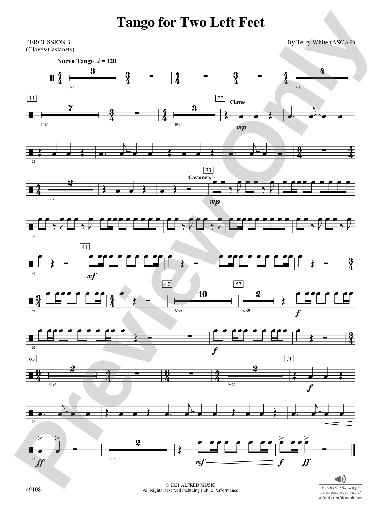 Tango for Two Left Feet: 3rd Percussion