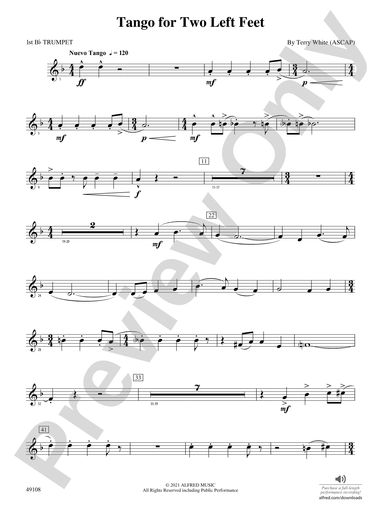 Tango for Two Left Feet: 1st B-flat Trumpet