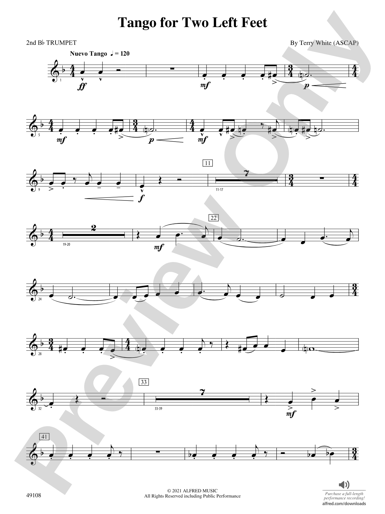 Tango for Two Left Feet: 2nd B-flat Trumpet