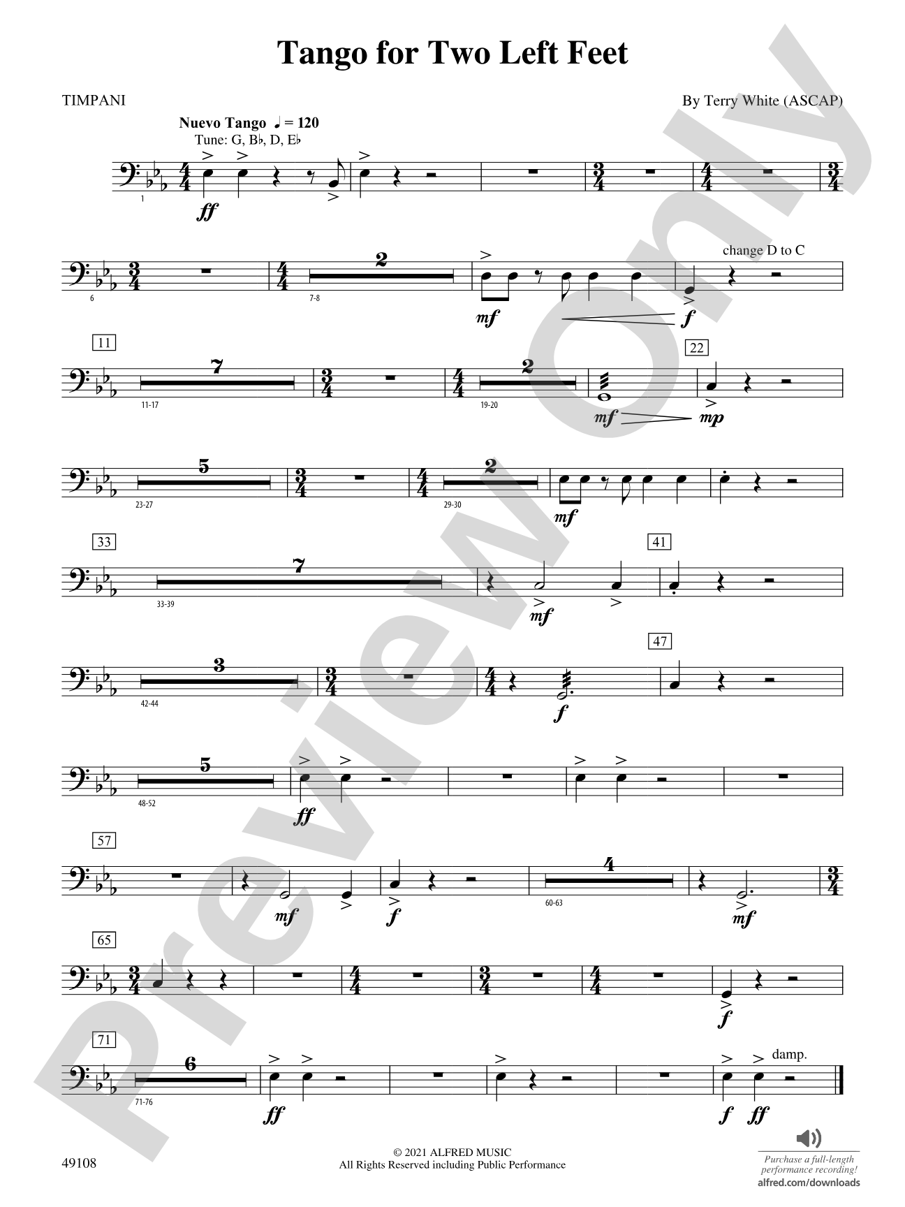 Tango for Two Left Feet: Timpani