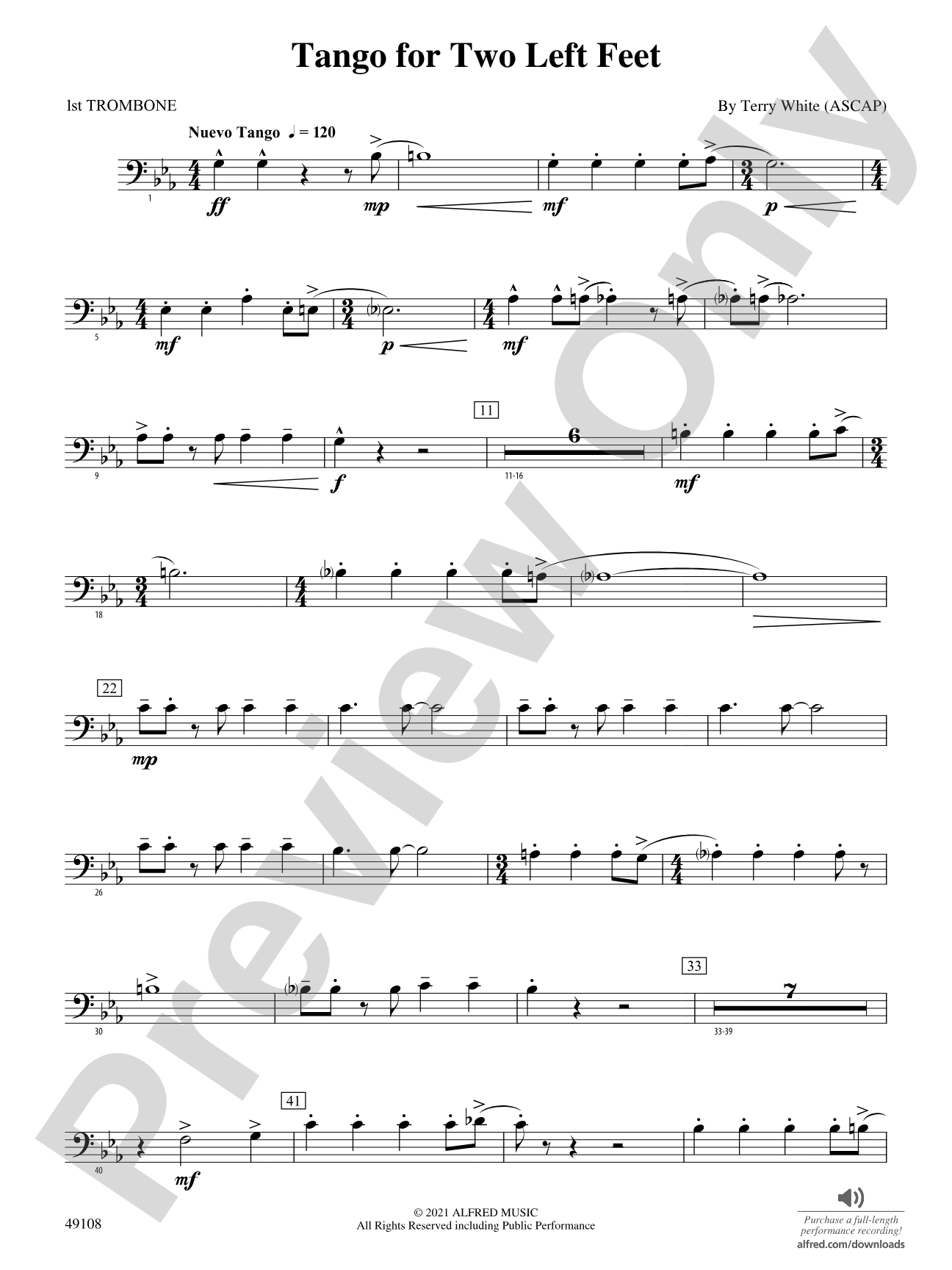 Tango for Two Left Feet: 1st Trombone