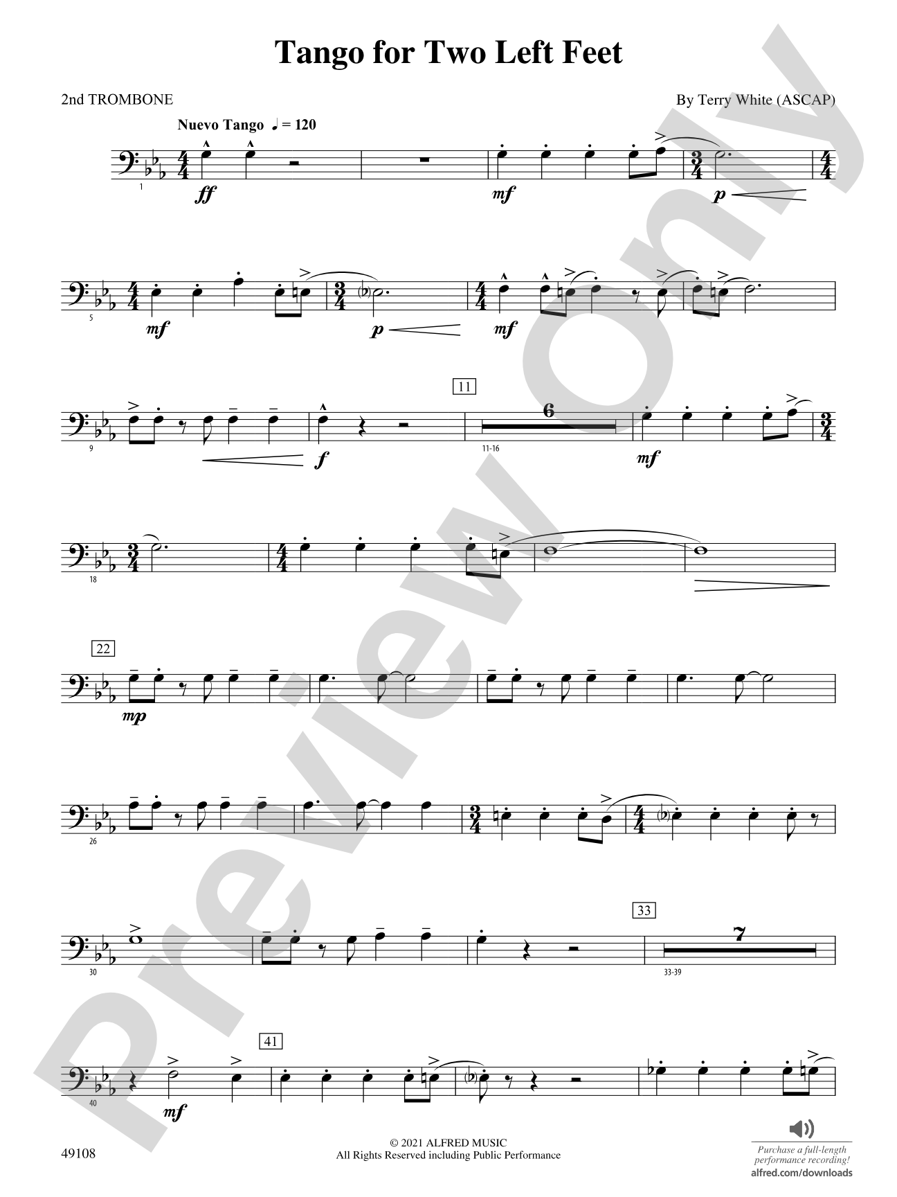 Tango for Two Left Feet: 2nd Trombone