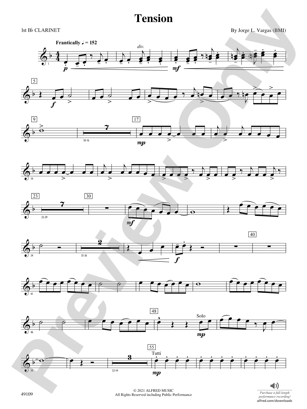 Tension: 1st B-flat Clarinet