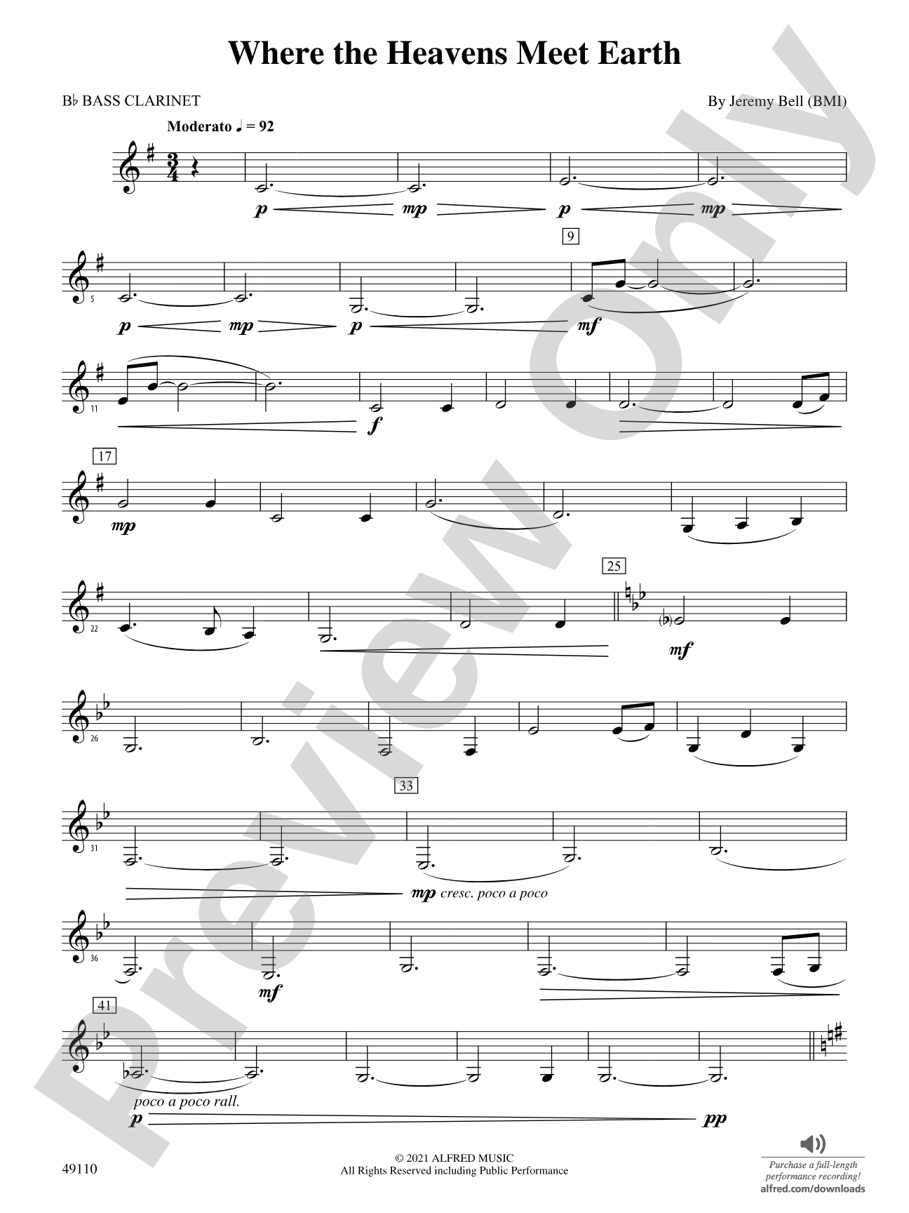 Where the Heavens Meet Earth: B-flat Bass Clarinet