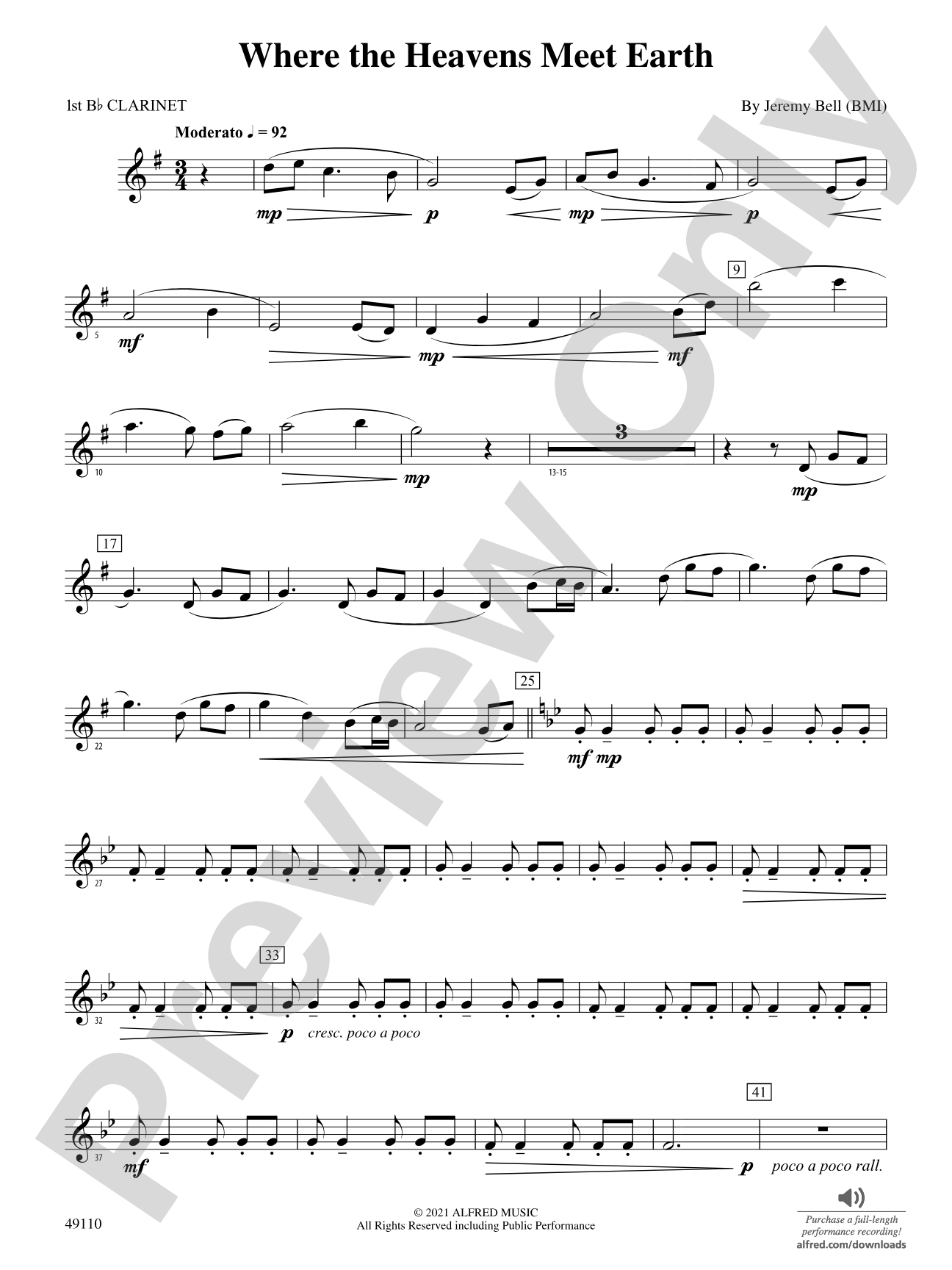 Where the Heavens Meet Earth: 1st B-flat Clarinet