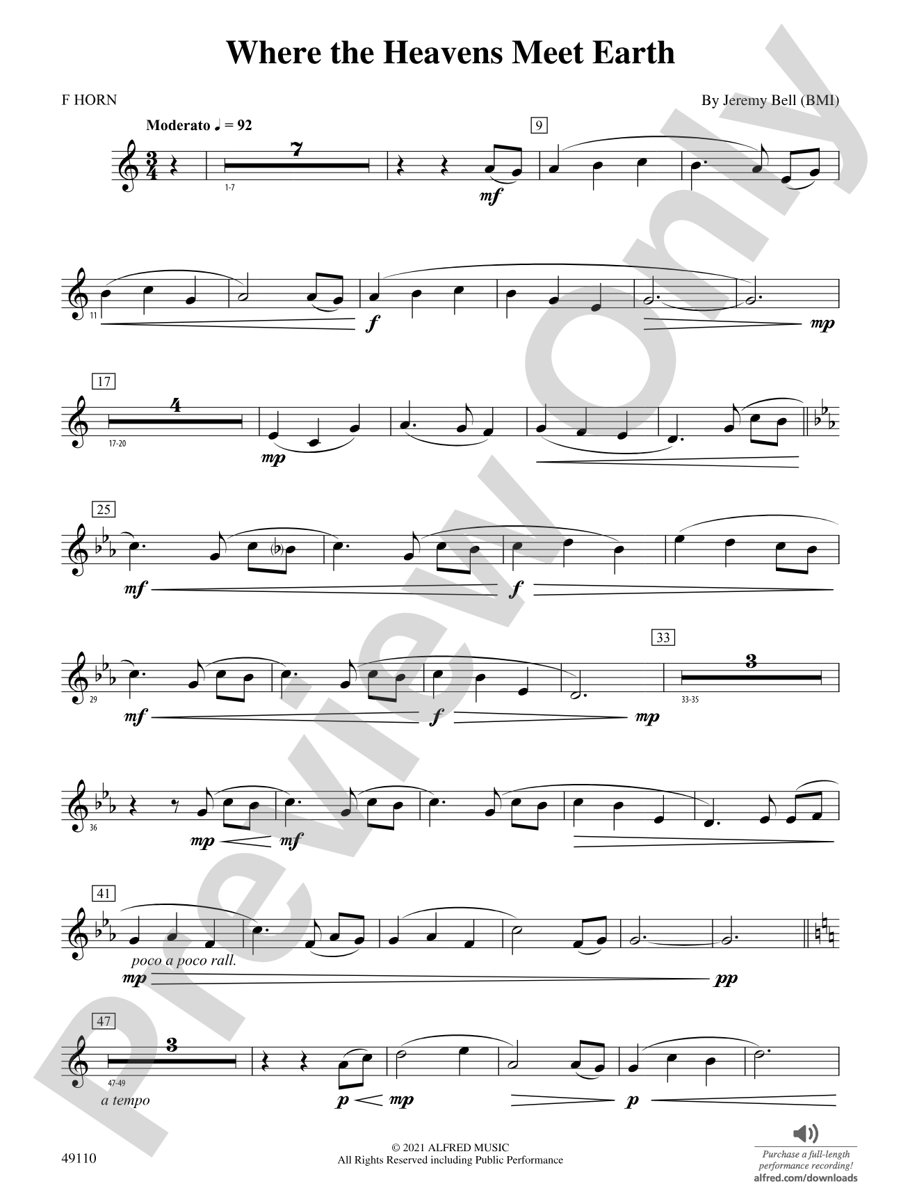Where the Heavens Meet Earth: 1st F Horn