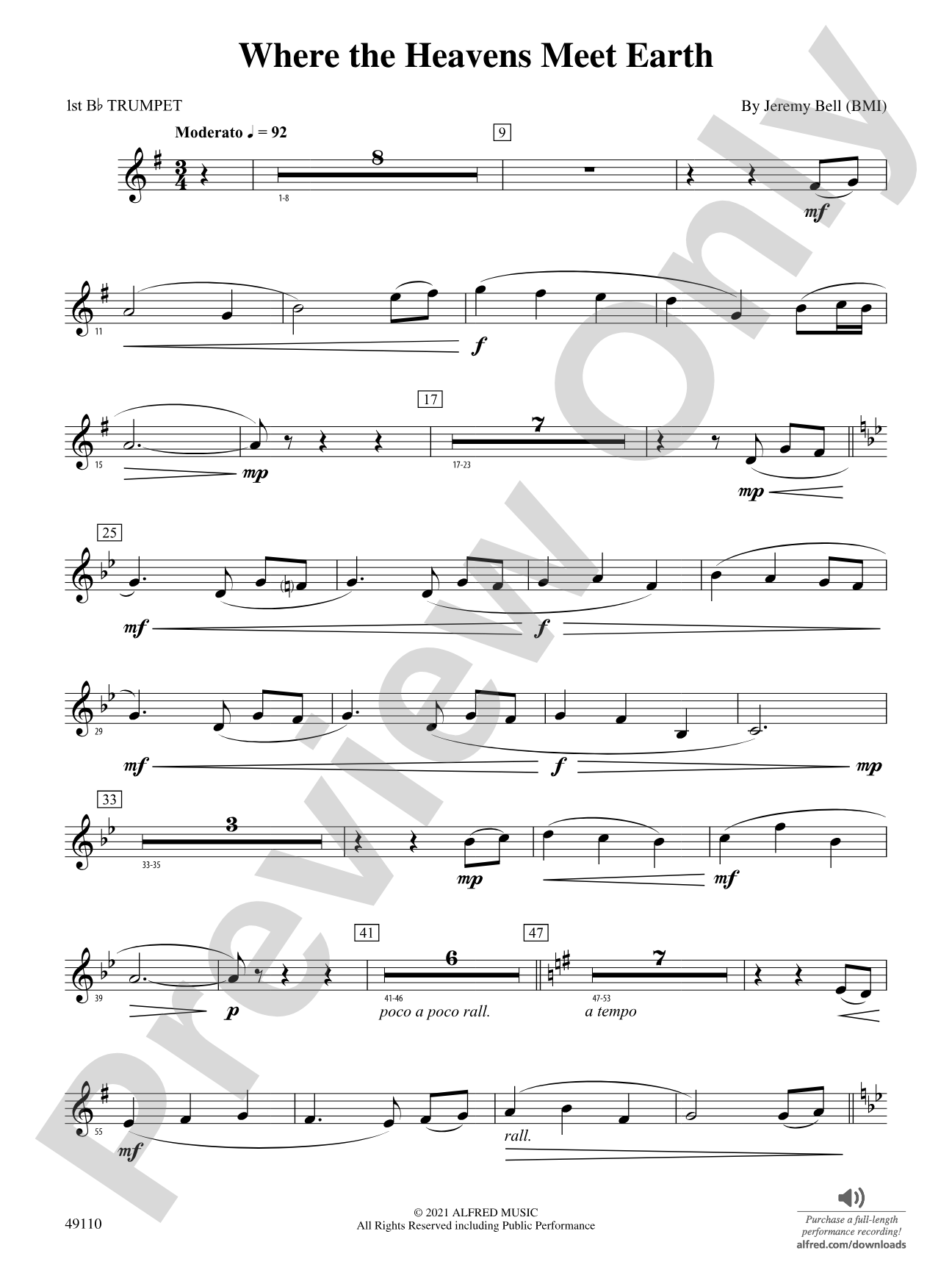 Where the Heavens Meet Earth: 1st B-flat Trumpet