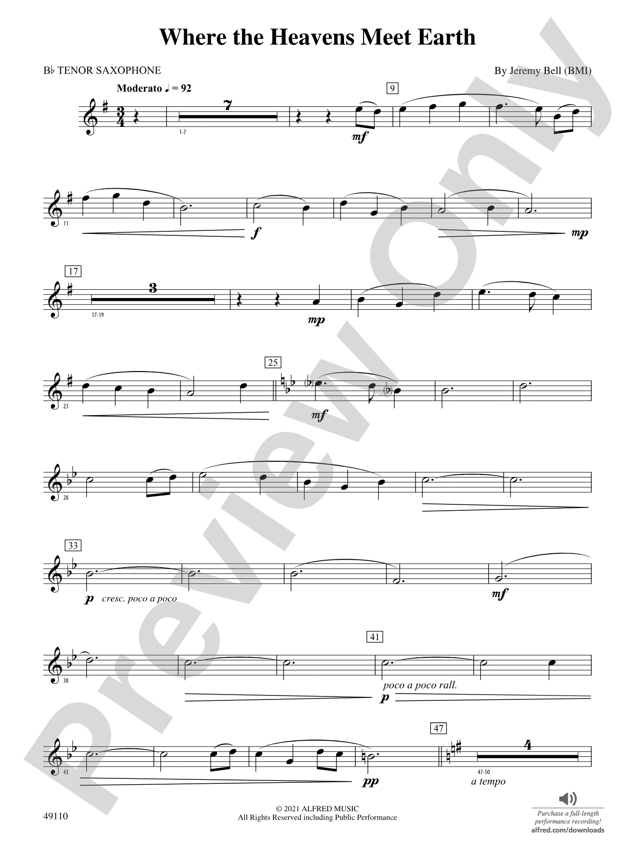Where the Heavens Meet Earth: B-flat Tenor Saxophone