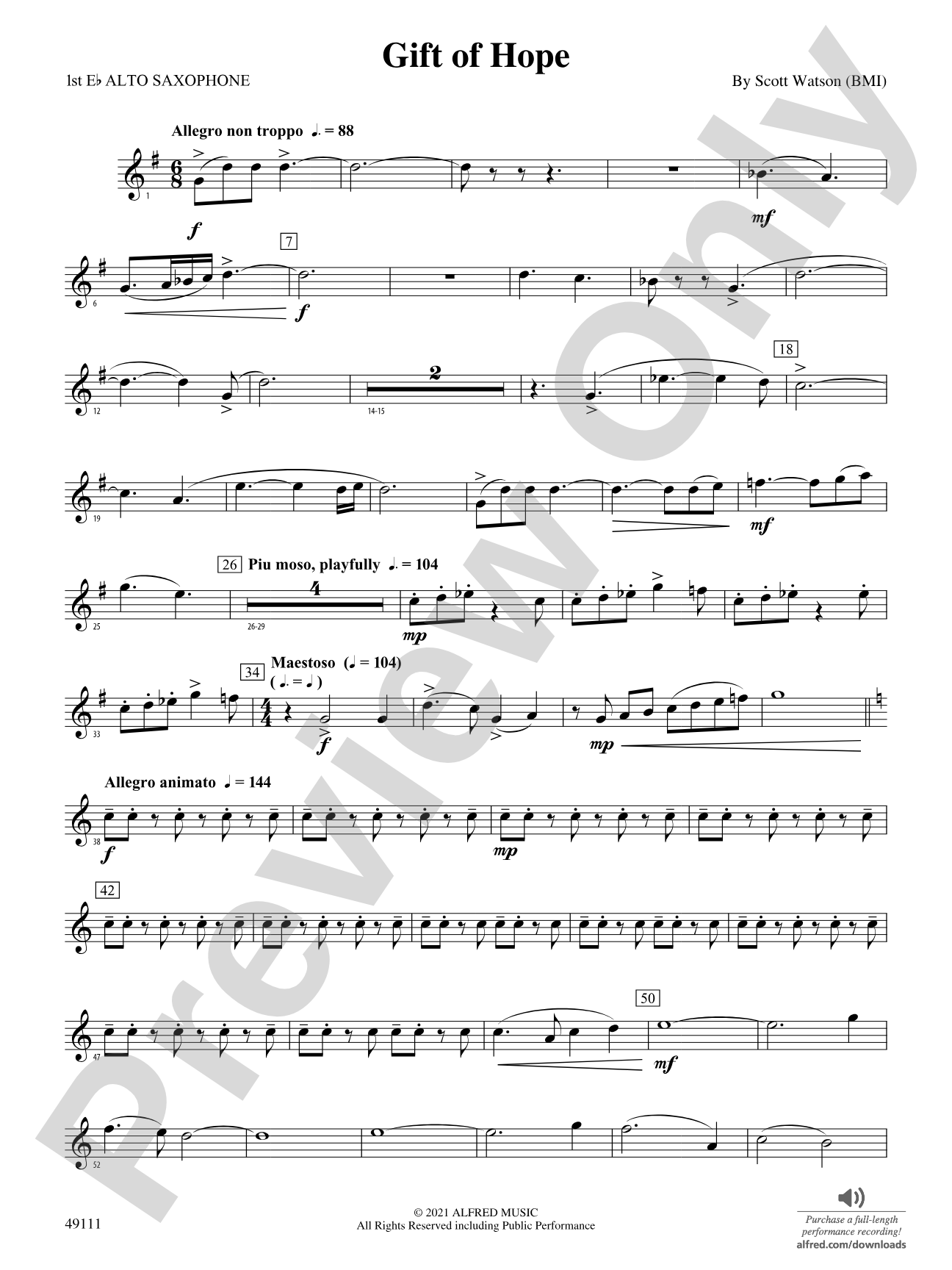 Gift of Hope: E-flat Alto Saxophone