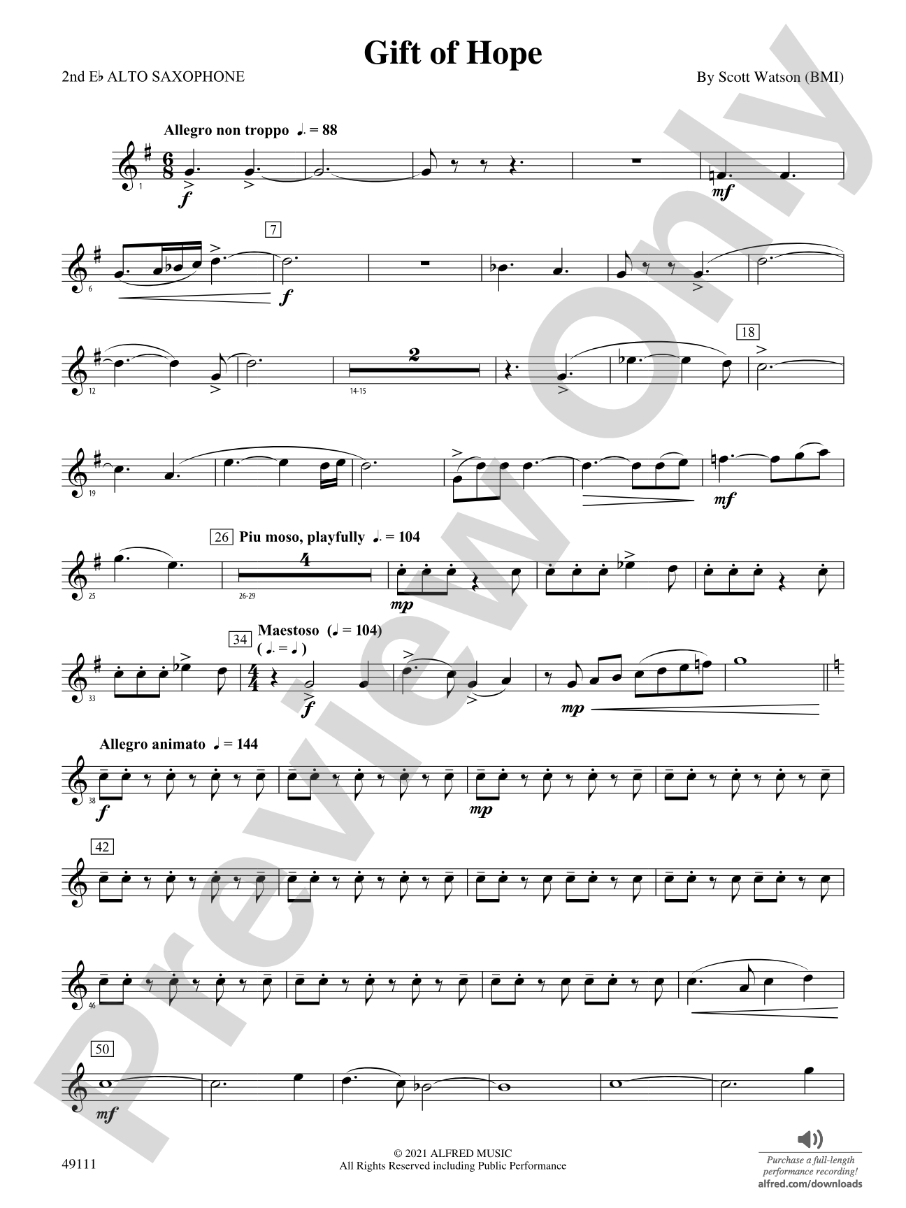 Gift of Hope: 2nd E-flat Alto Saxophone