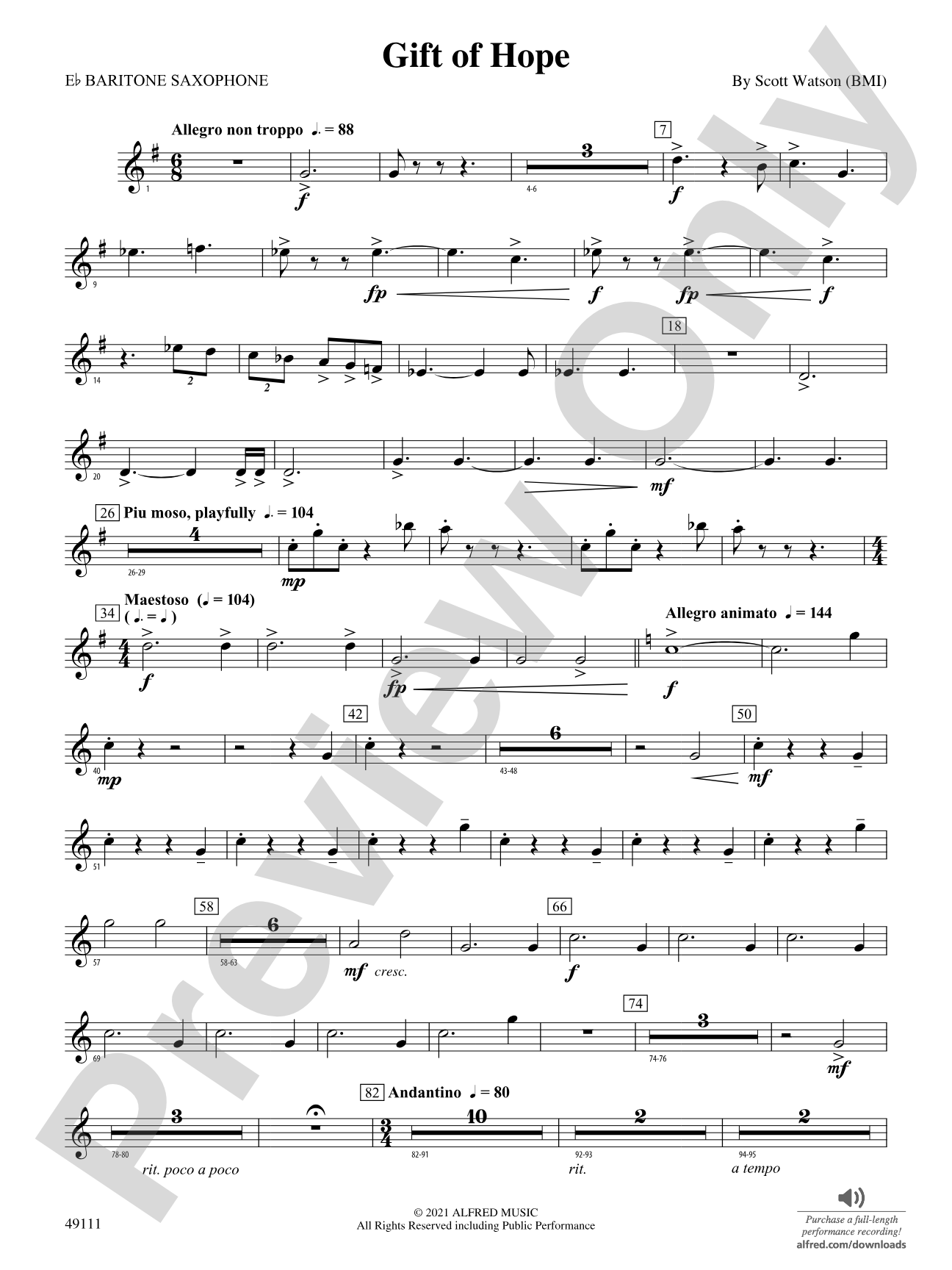 Gift of Hope: E-flat Baritone Saxophone