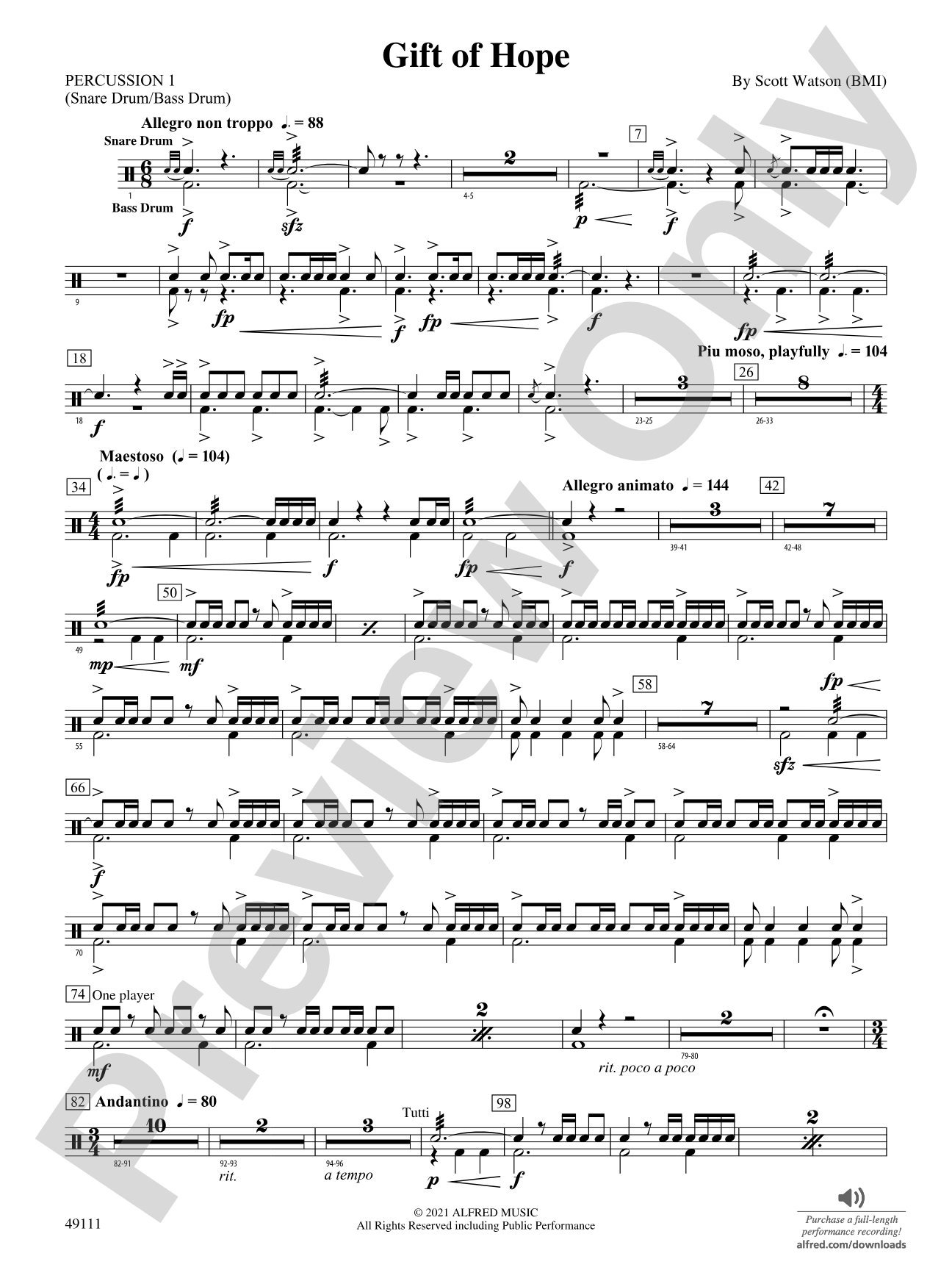 Gift of Hope: 1st Percussion
