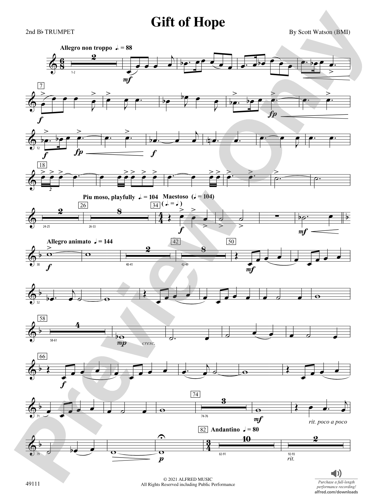 Gift of Hope: 2nd B-flat Trumpet