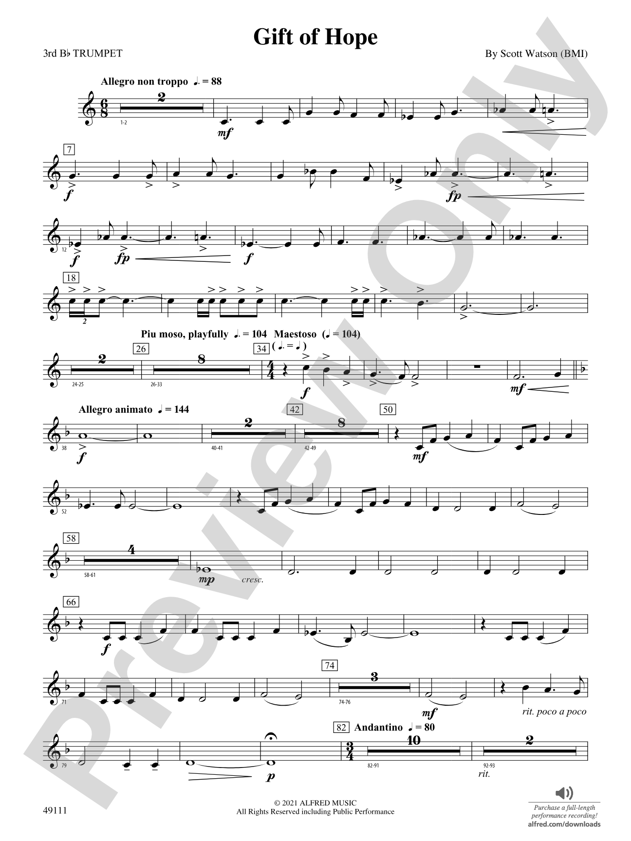 Gift of Hope: 3rd B-flat Trumpet