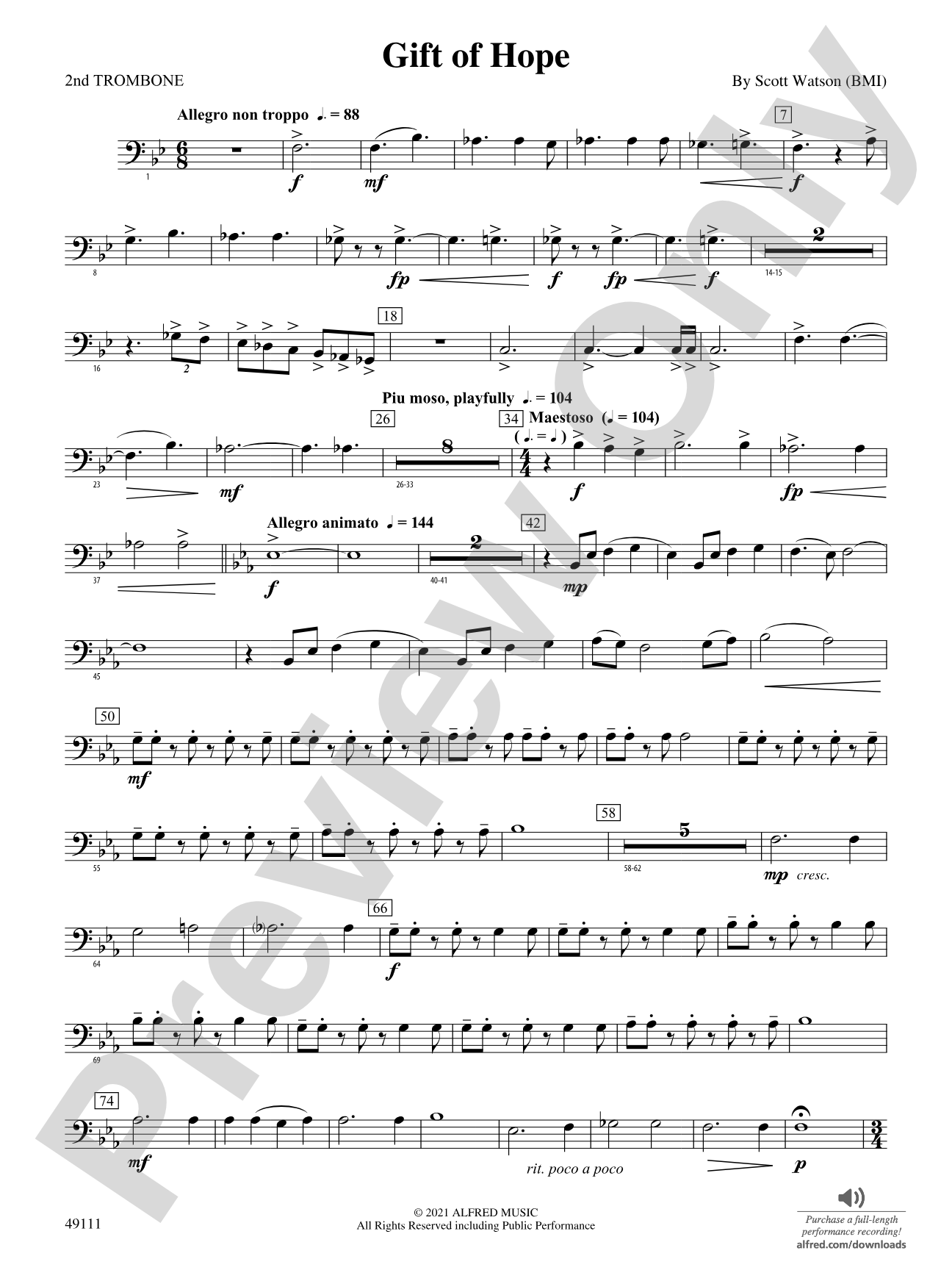 Gift of Hope: 2nd Trombone