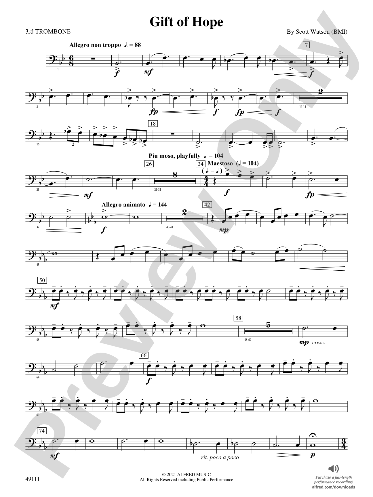 Gift of Hope: 3rd Trombone