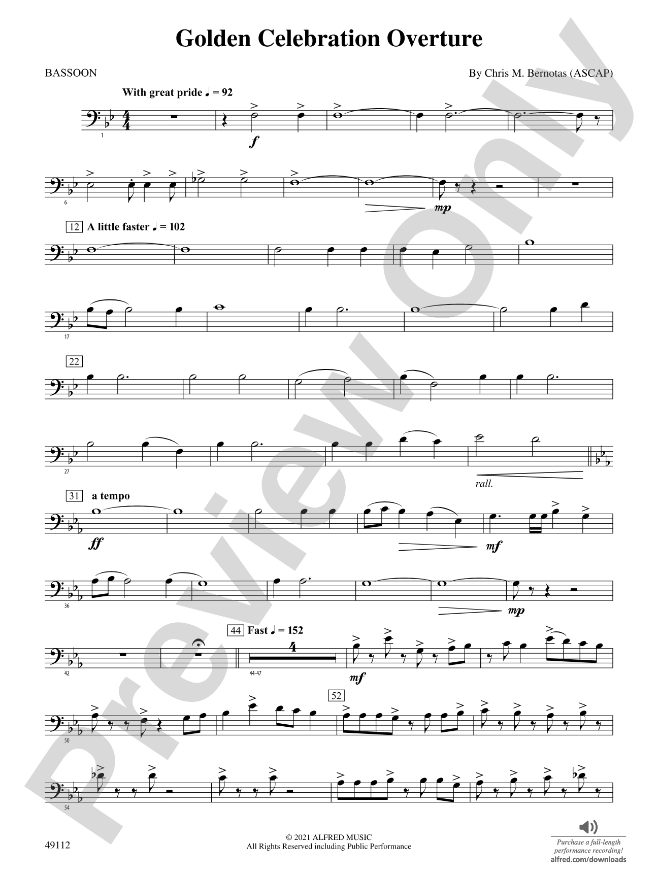 Golden Celebration Overture: Bassoon