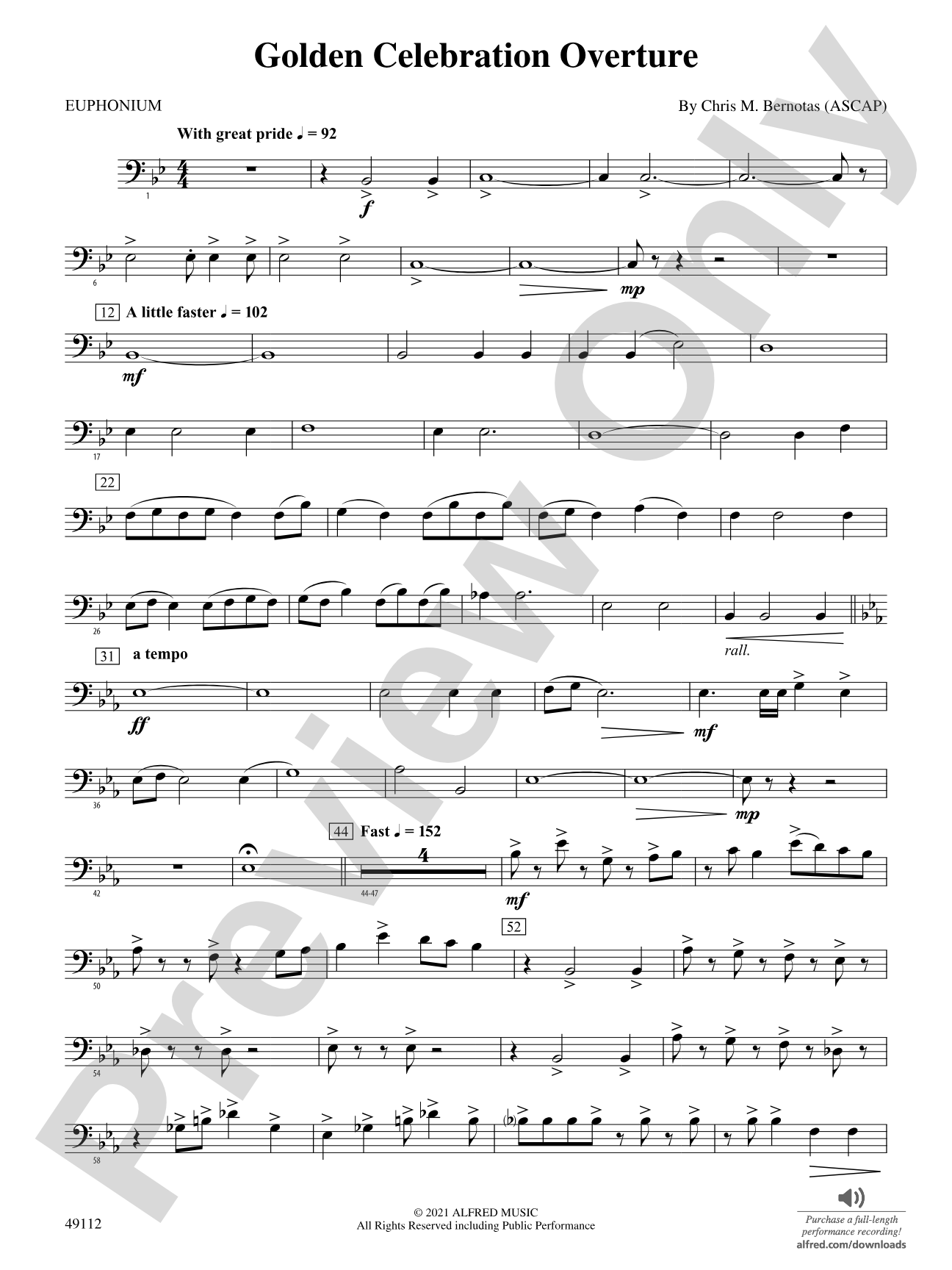 Golden Celebration Overture: Baritone B.C.