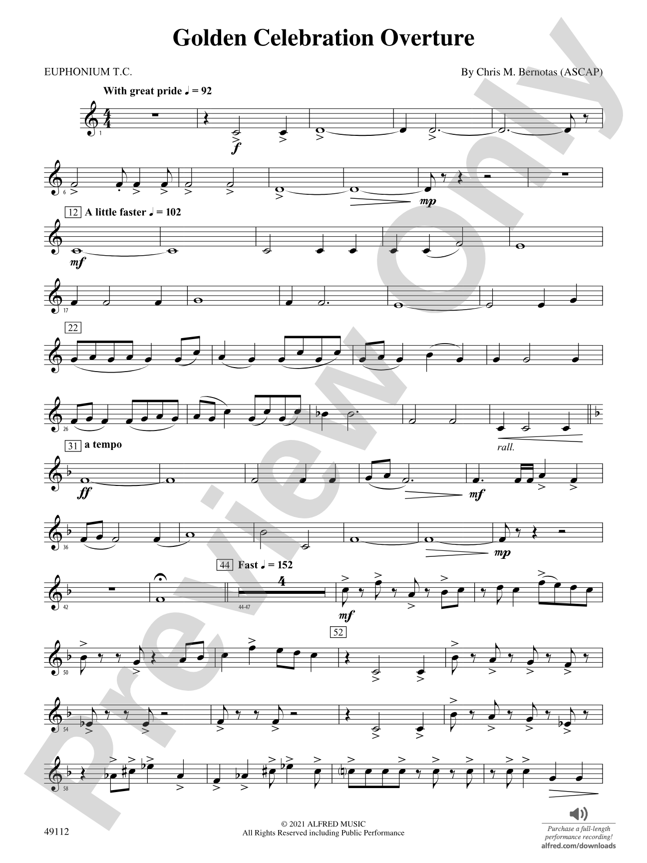 Golden Celebration Overture: Baritone T.C.