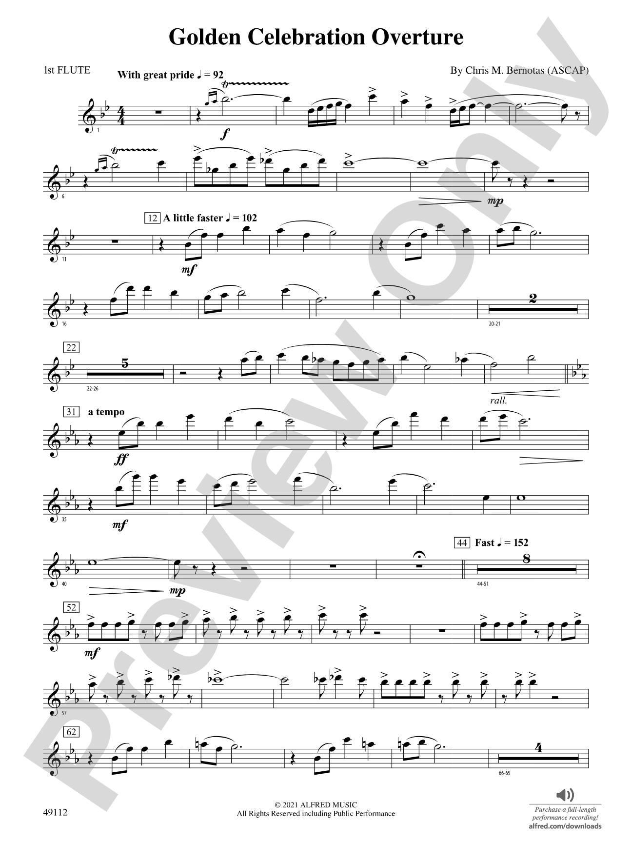Golden Celebration Overture: Flute