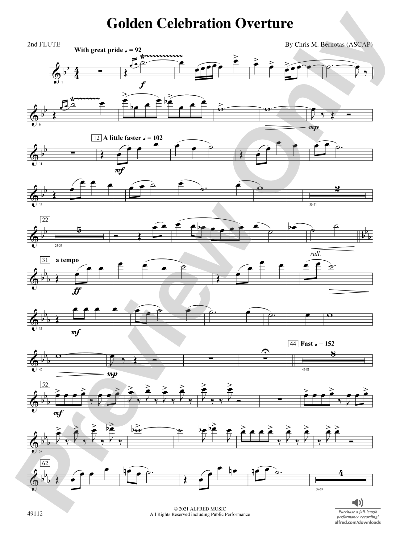 Golden Celebration Overture: 2nd Flute