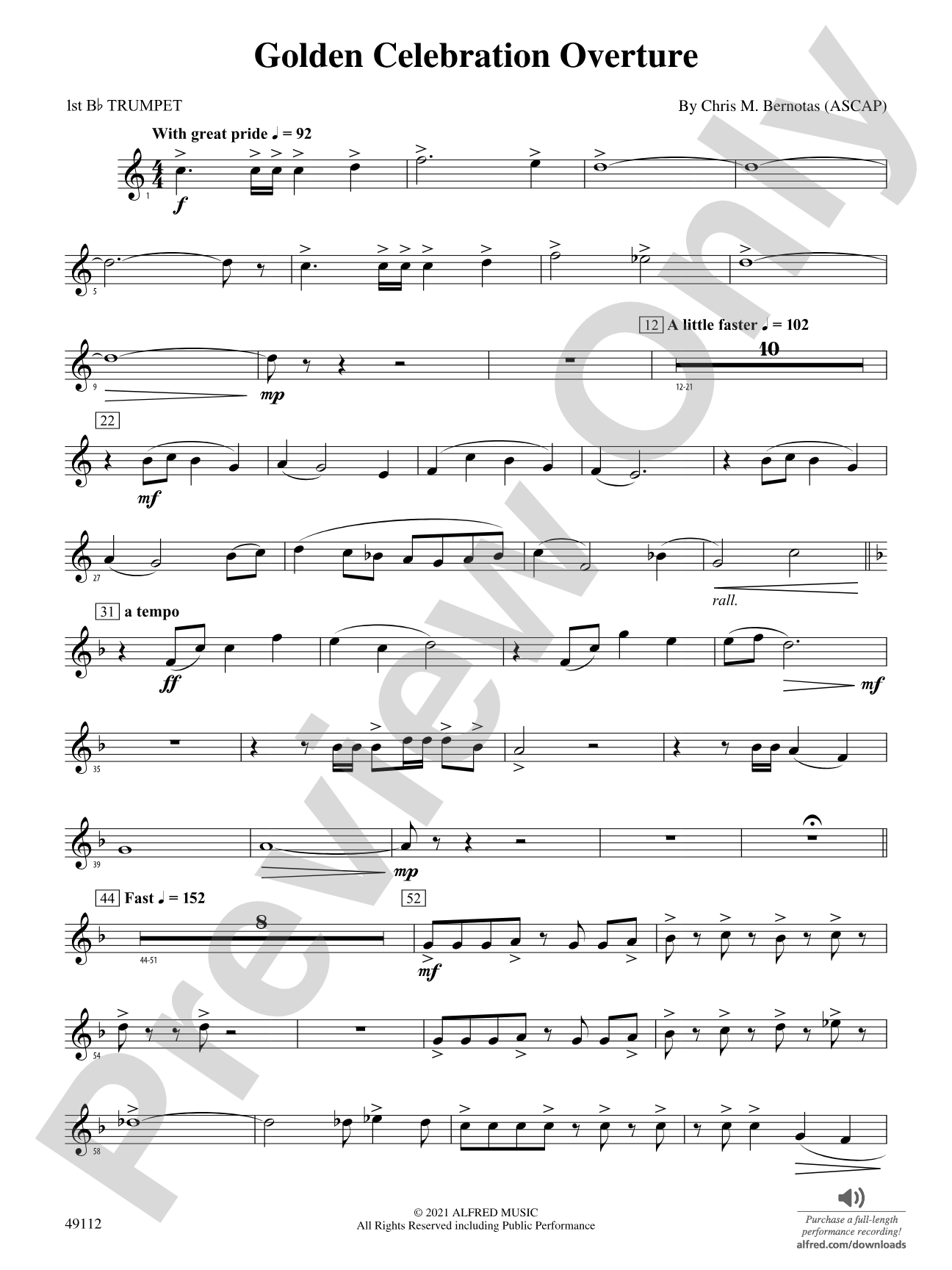 Golden Celebration Overture: 1st B-flat Trumpet