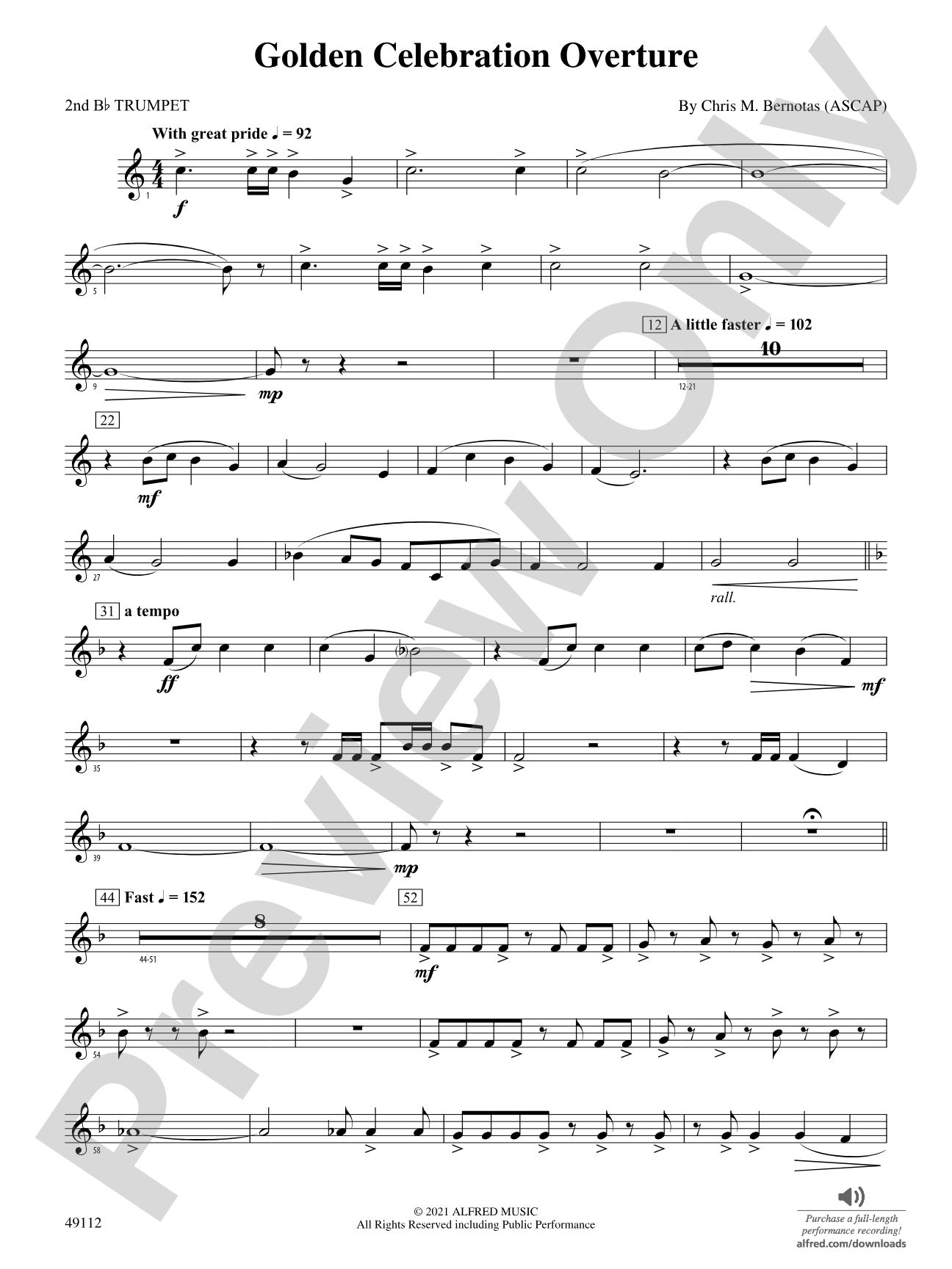 Golden Celebration Overture: 2nd B-flat Trumpet