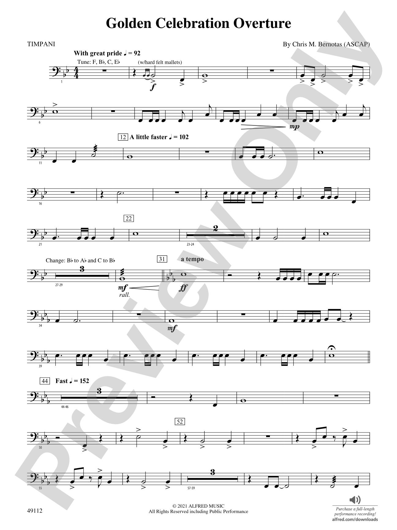 Golden Celebration Overture: Timpani