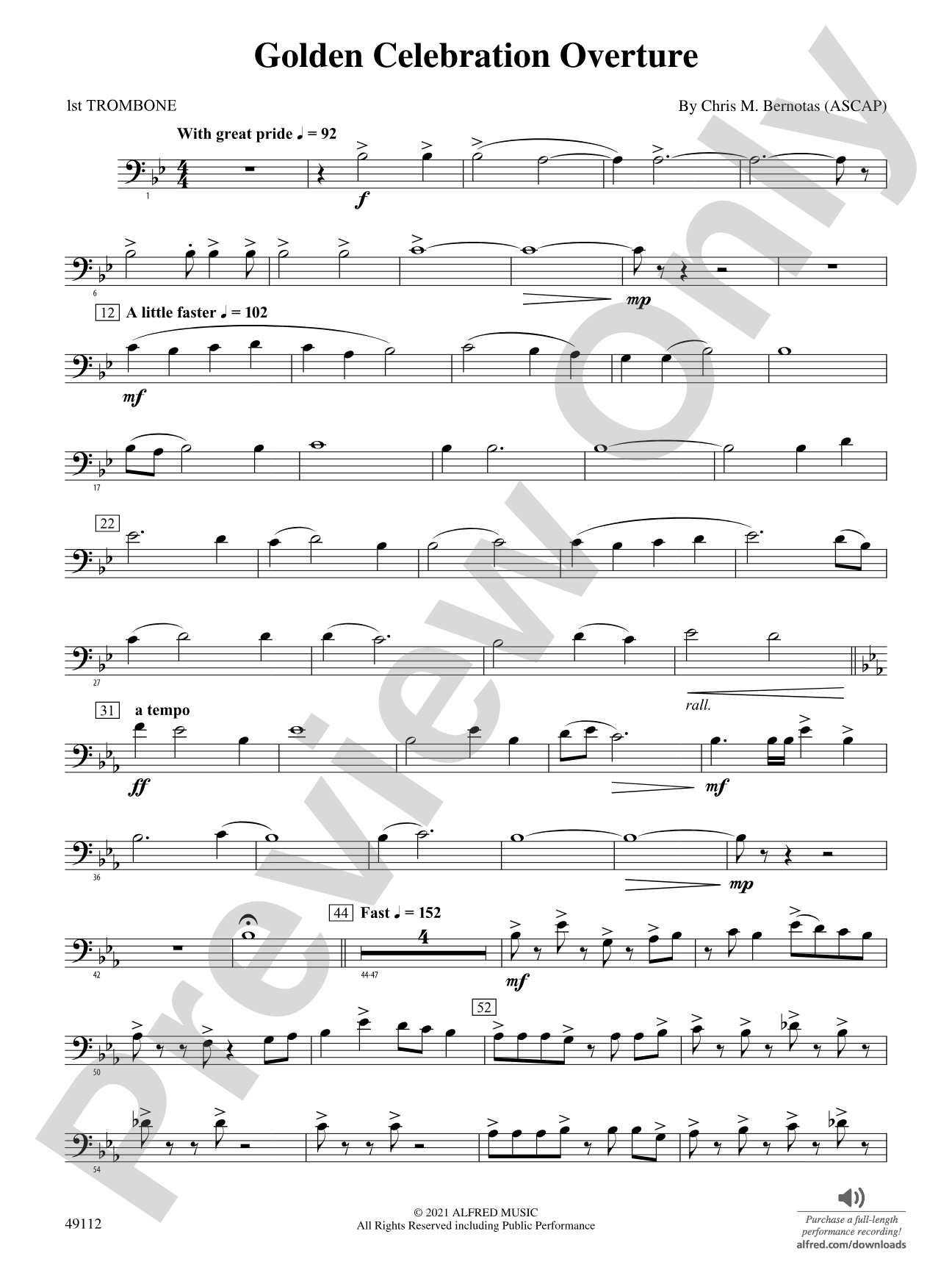 Golden Celebration Overture: 1st Trombone