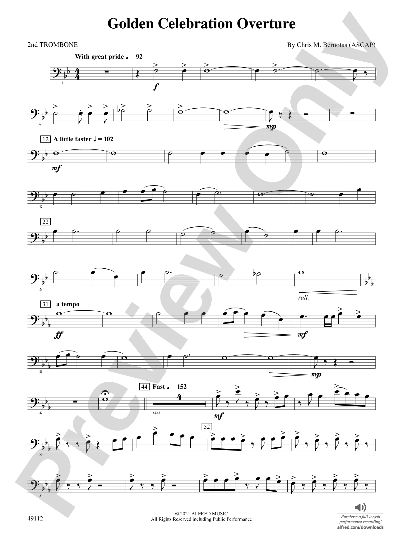 Golden Celebration Overture: 2nd Trombone
