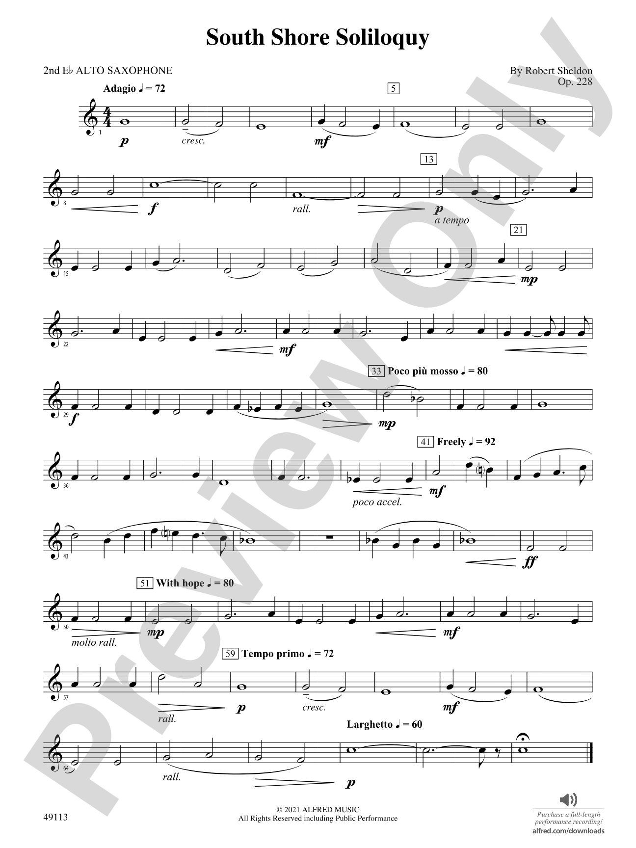 South Shore Soliloquy: 2nd E-flat Alto Saxophone