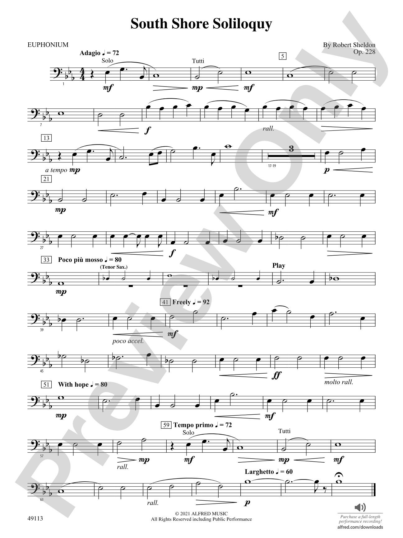 South Shore Soliloquy: Baritone B.C.
