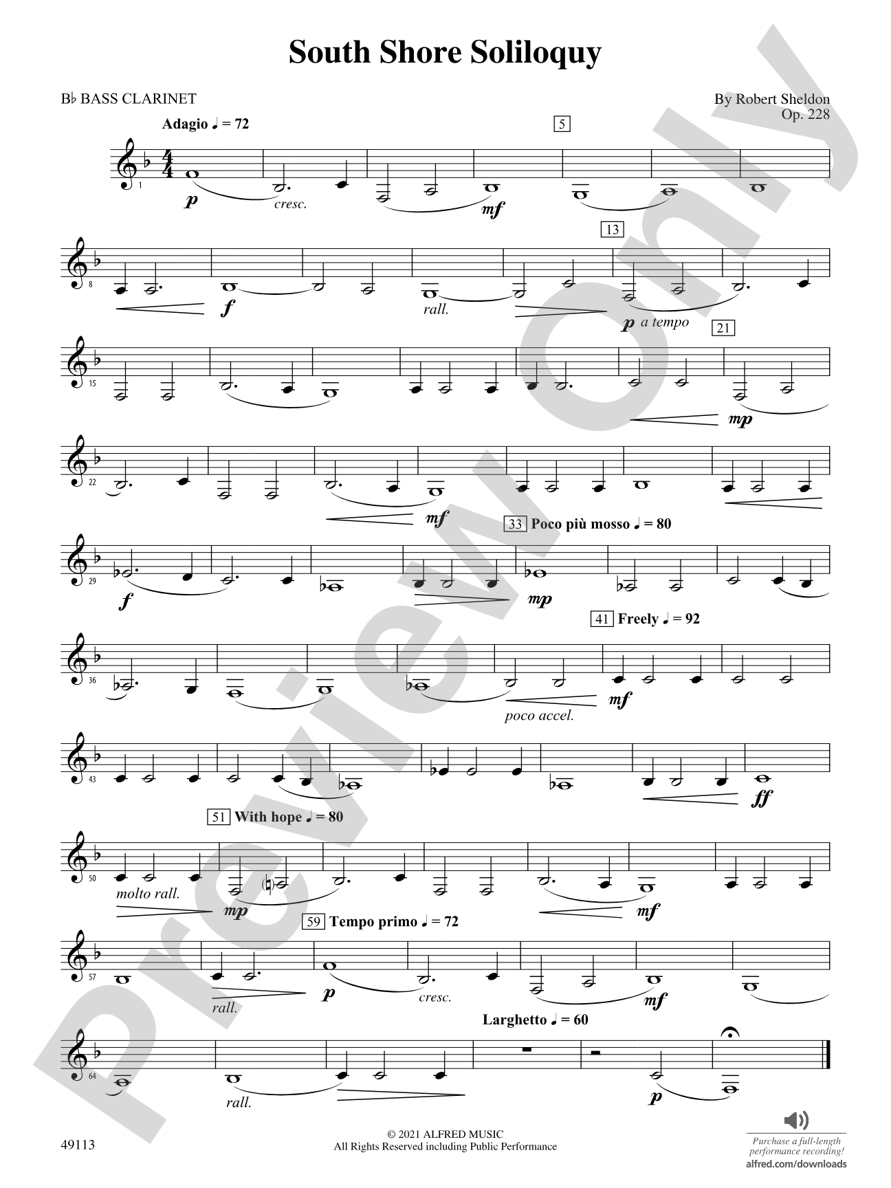 South Shore Soliloquy: B-flat Bass Clarinet