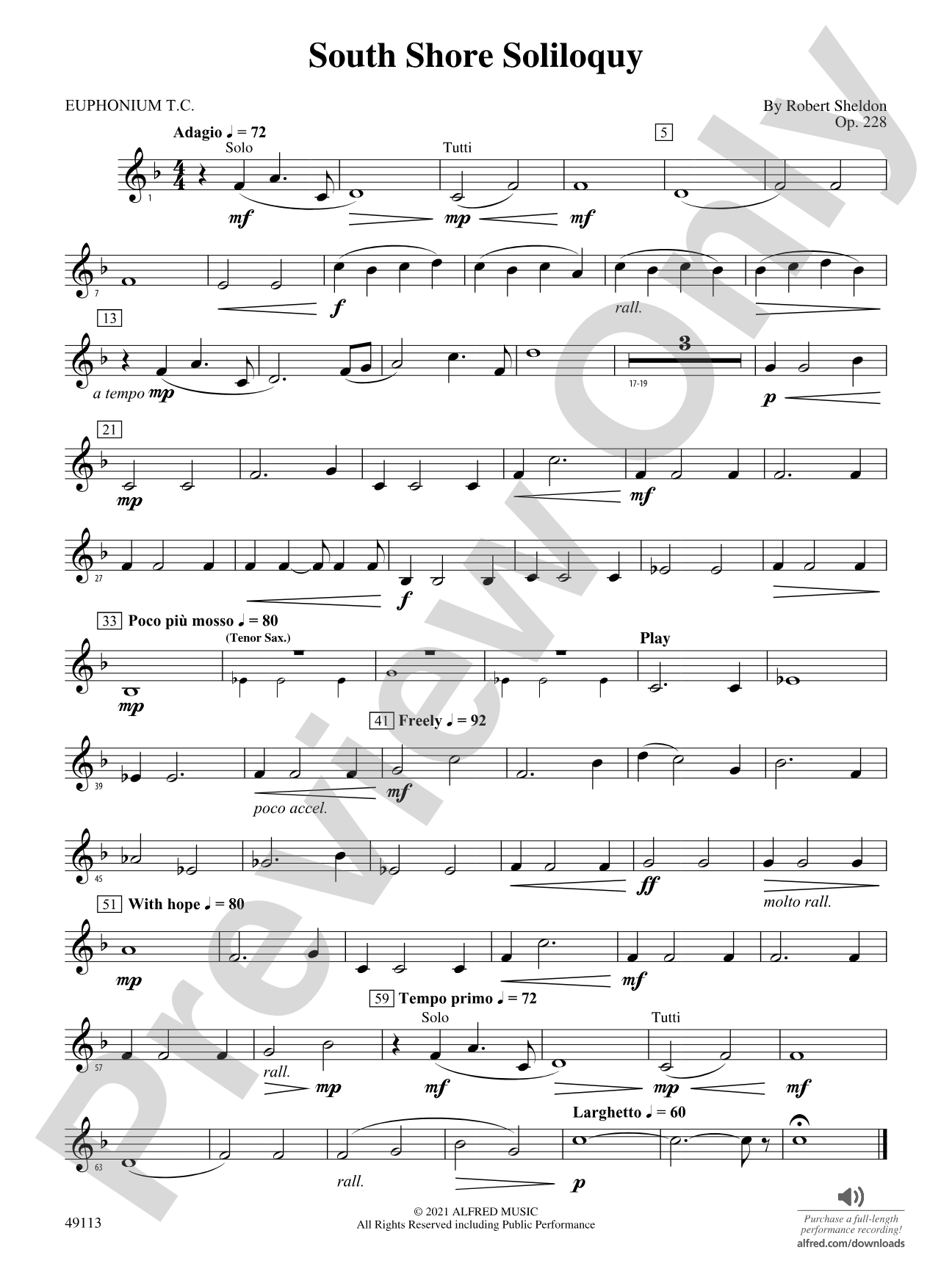 South Shore Soliloquy: Baritone T.C.