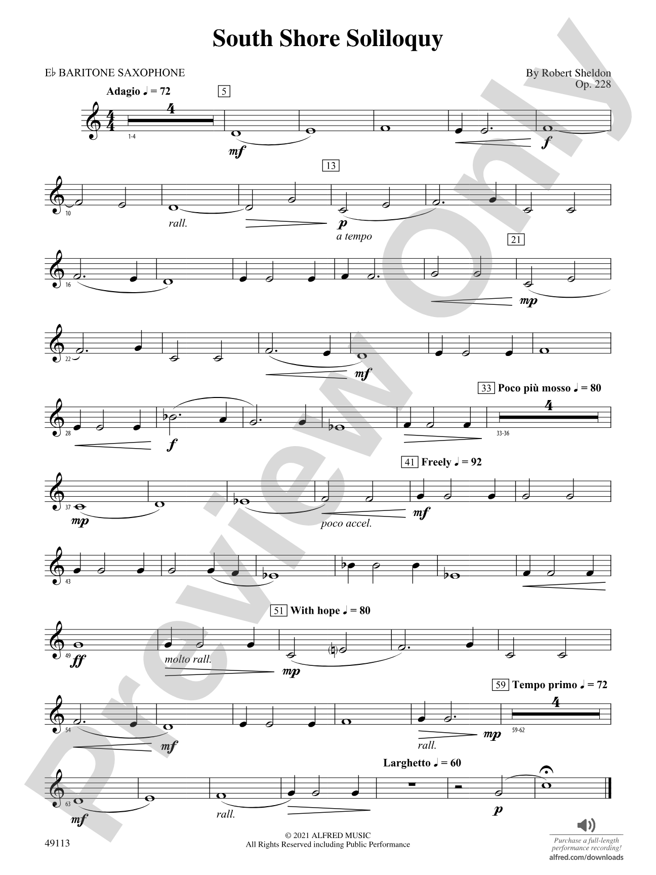 South Shore Soliloquy: E-flat Baritone Saxophone