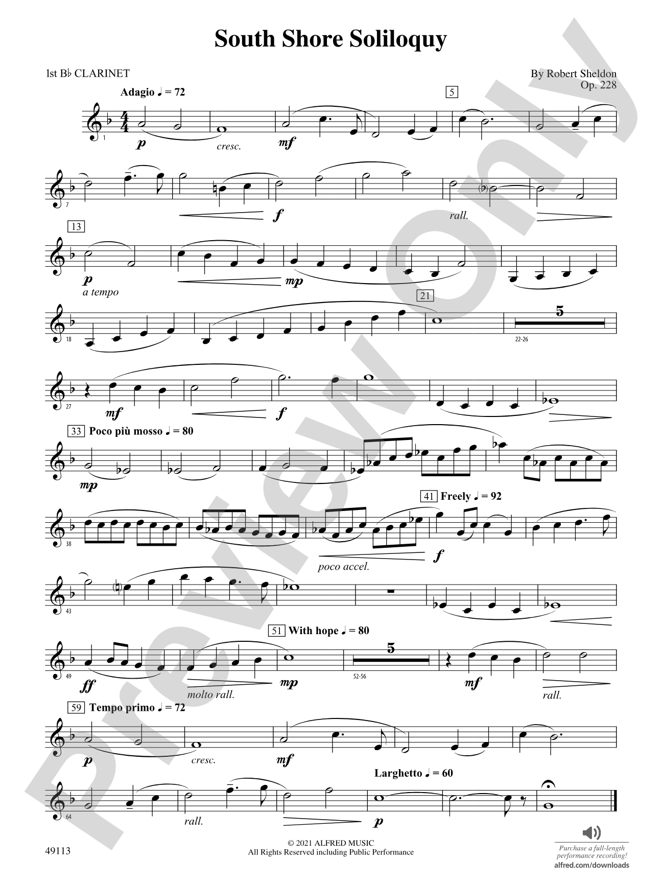 South Shore Soliloquy: 1st B-flat Clarinet