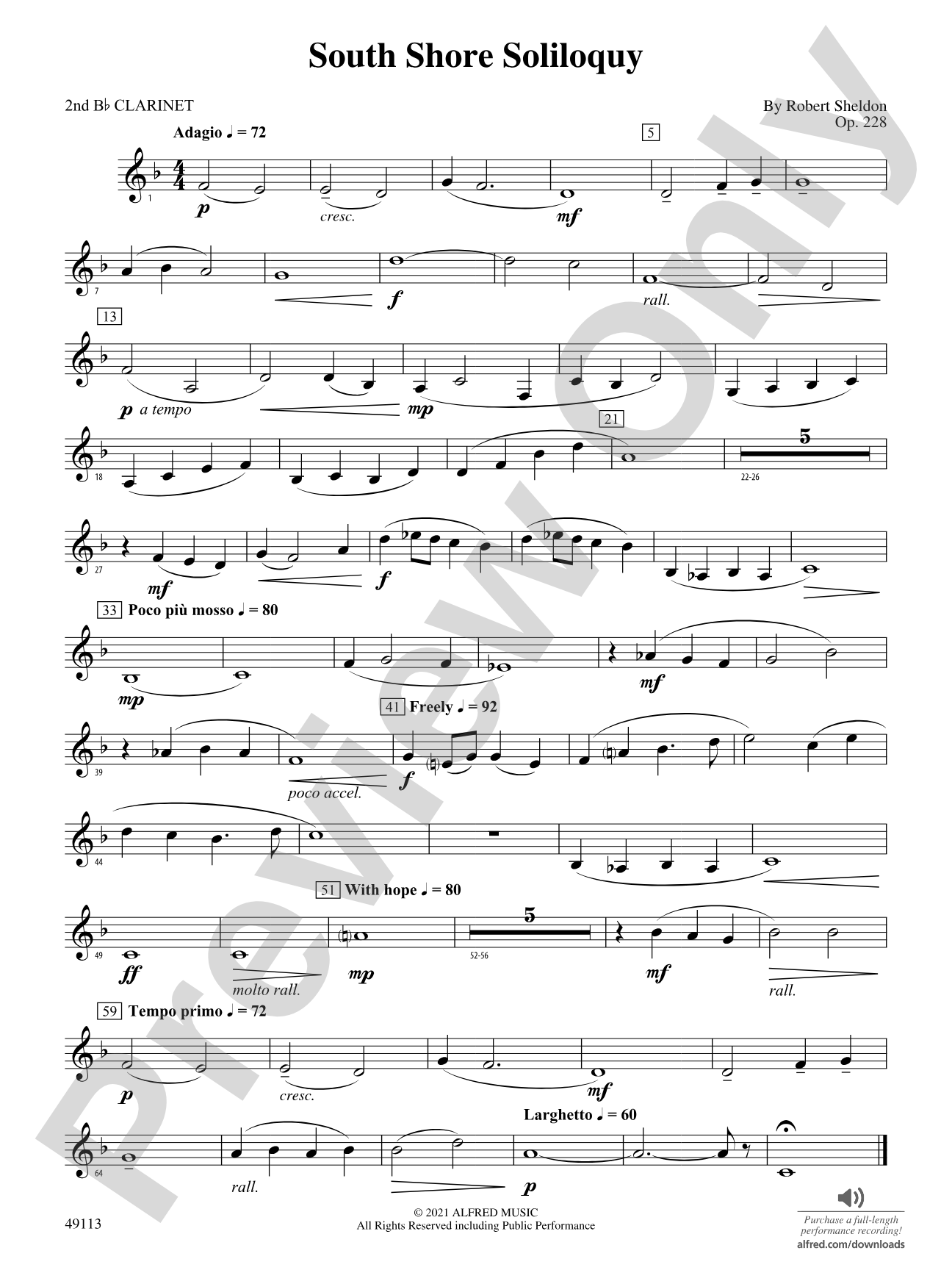 South Shore Soliloquy: 2nd B-flat Clarinet