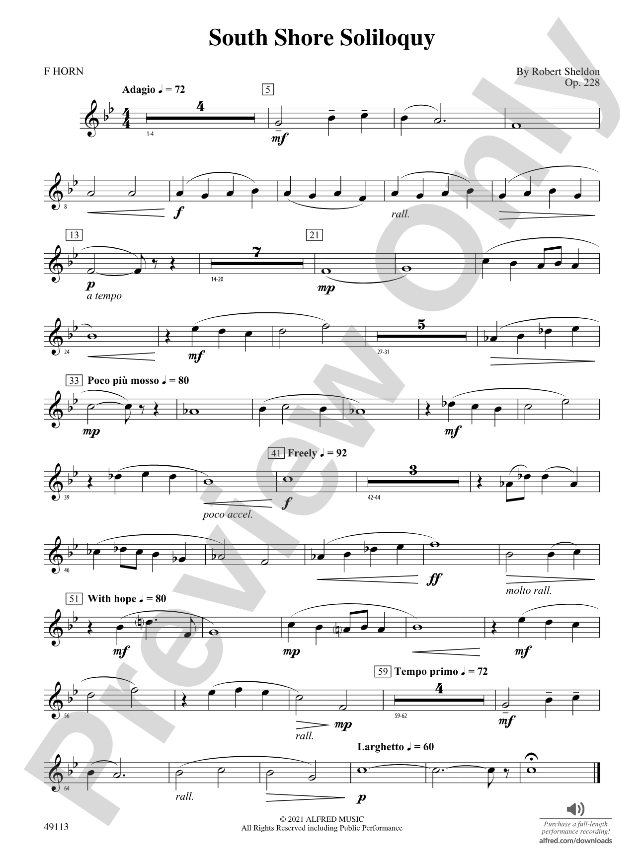 South Shore Soliloquy: 1st F Horn