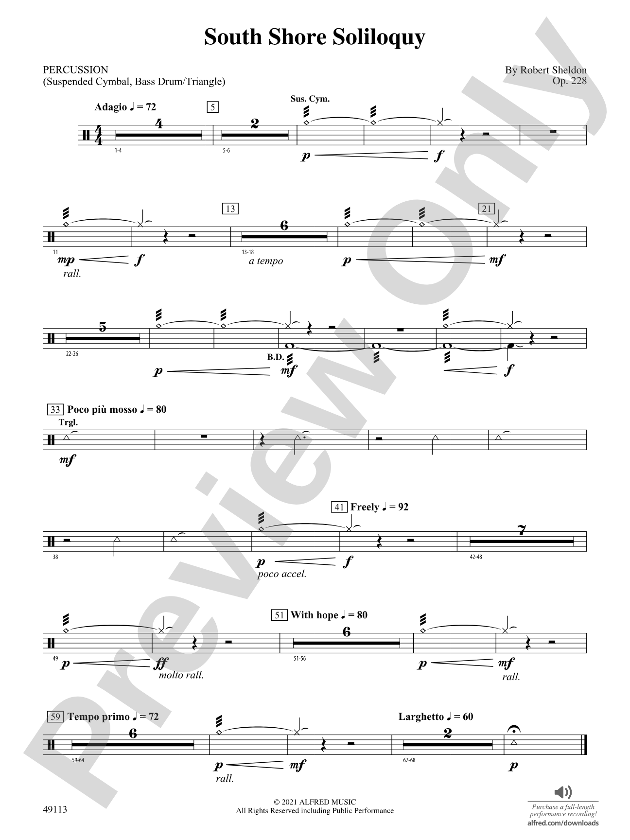South Shore Soliloquy: 1st Percussion