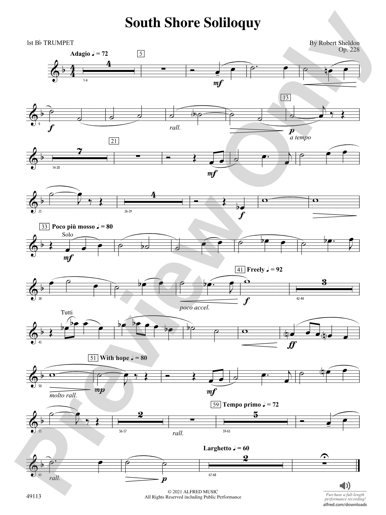 South Shore Soliloquy: 1st B-flat Trumpet