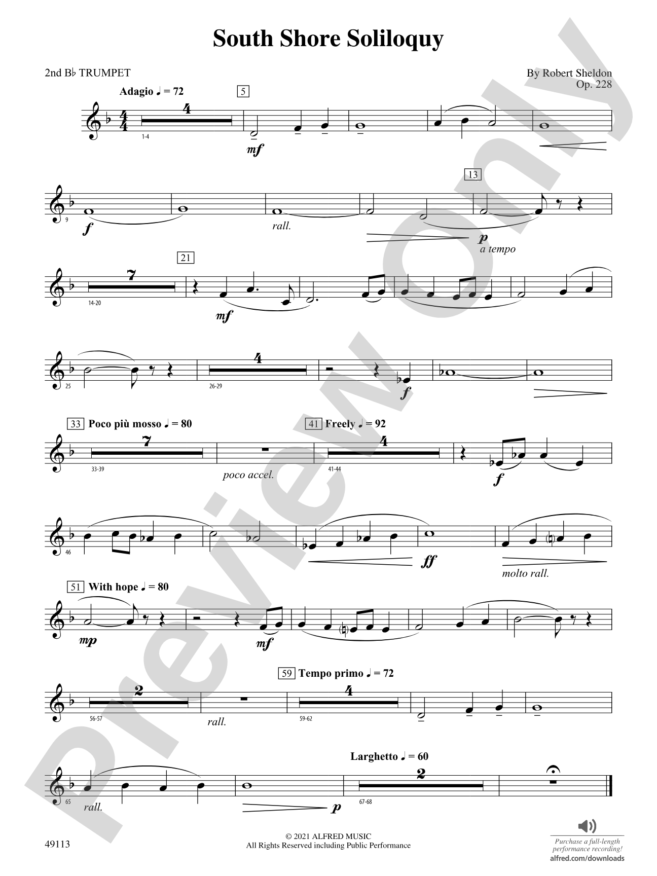 South Shore Soliloquy: 2nd B-flat Trumpet