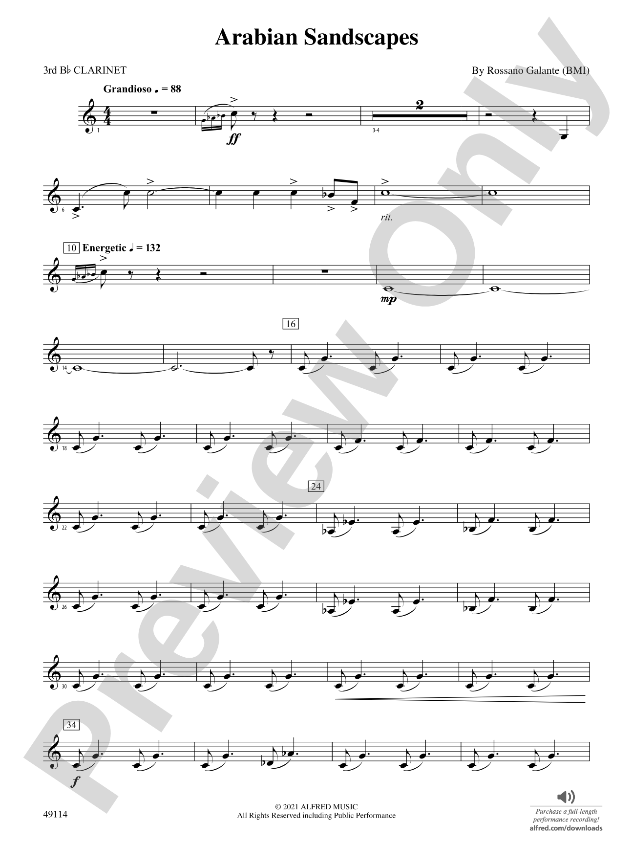 Arabian Sandscapes: 3rd B-flat Clarinet