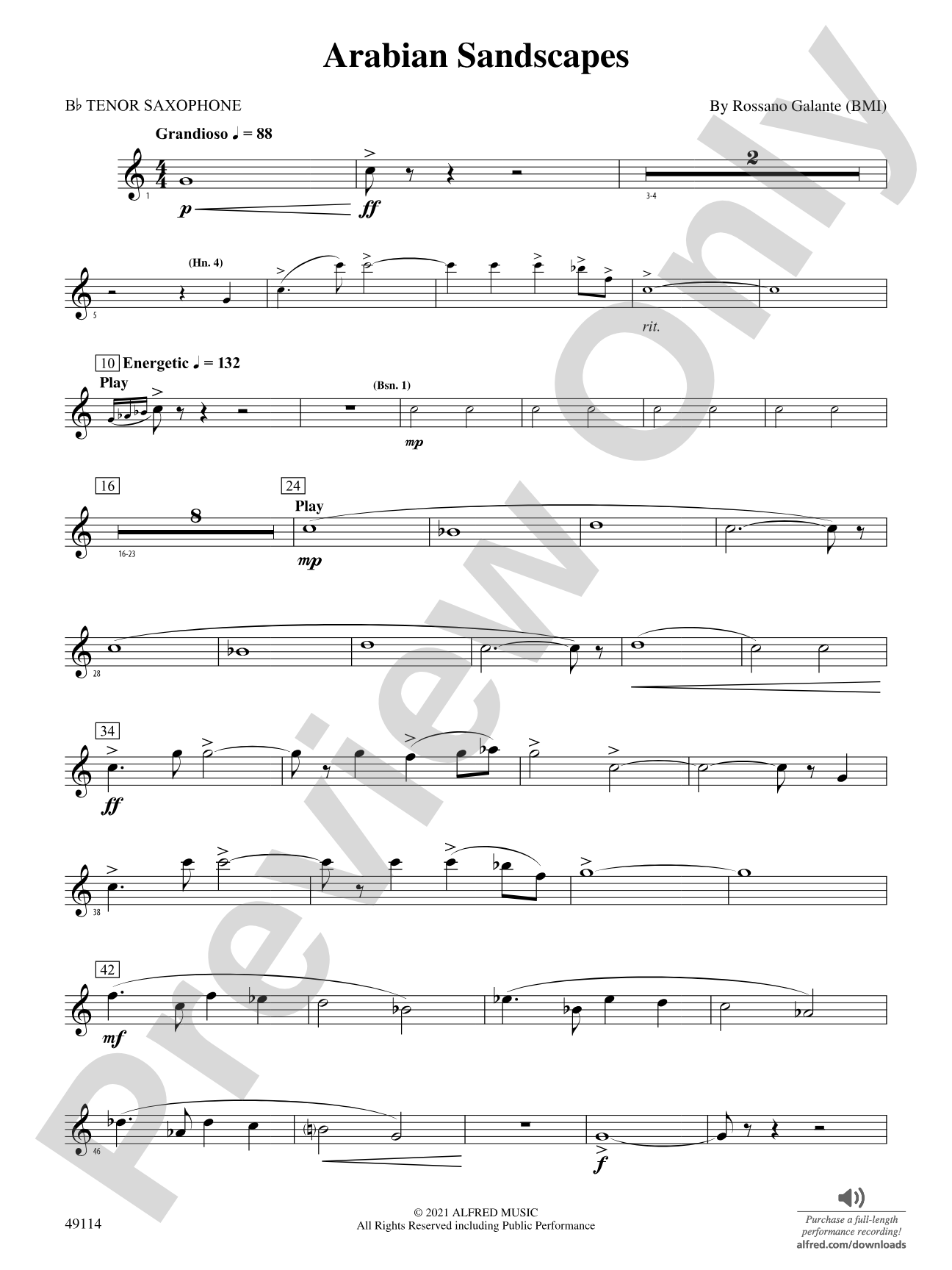 Arabian Sandscapes: B-flat Tenor Saxophone