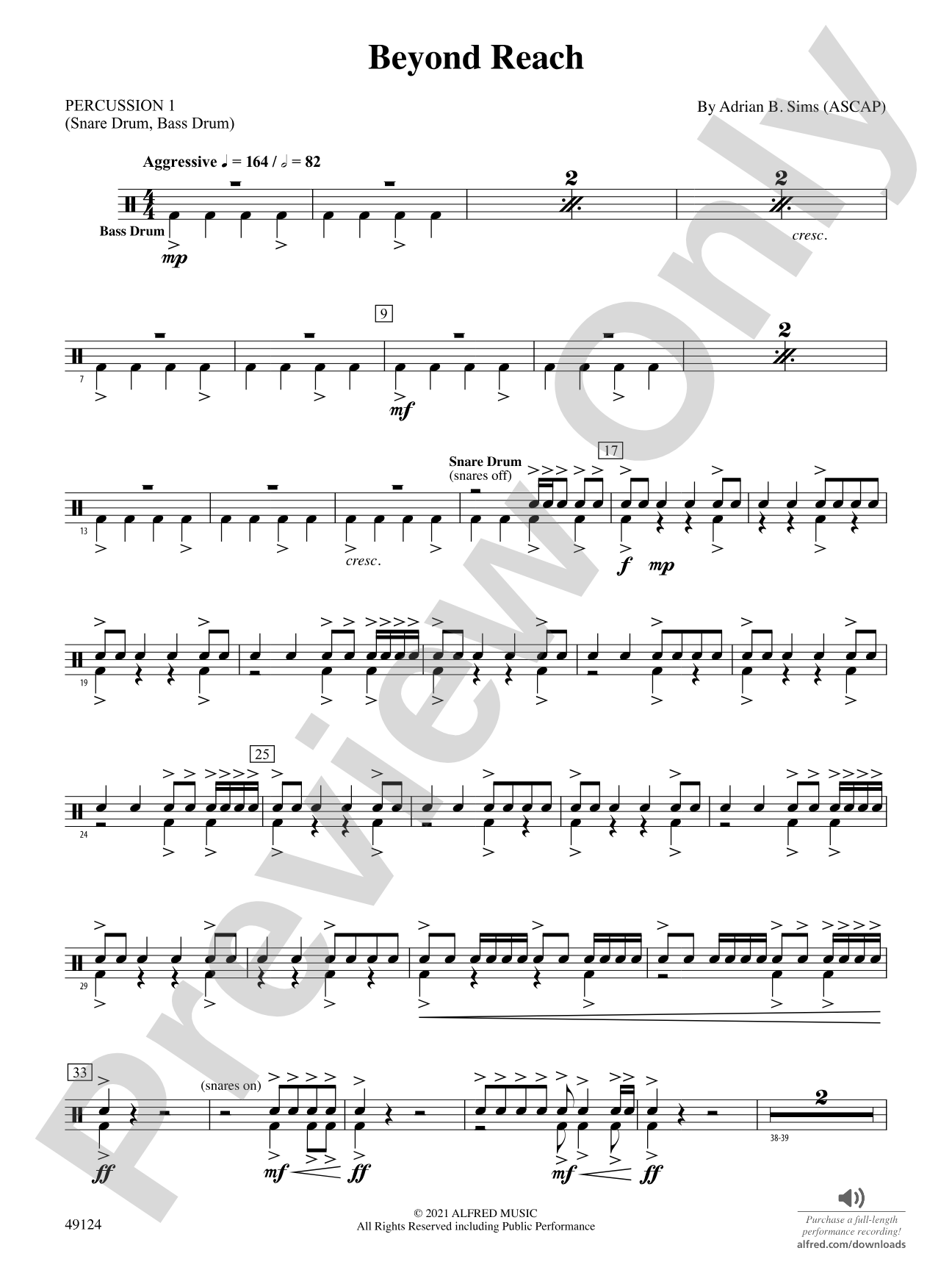 Beyond Reach: 1st Percussion