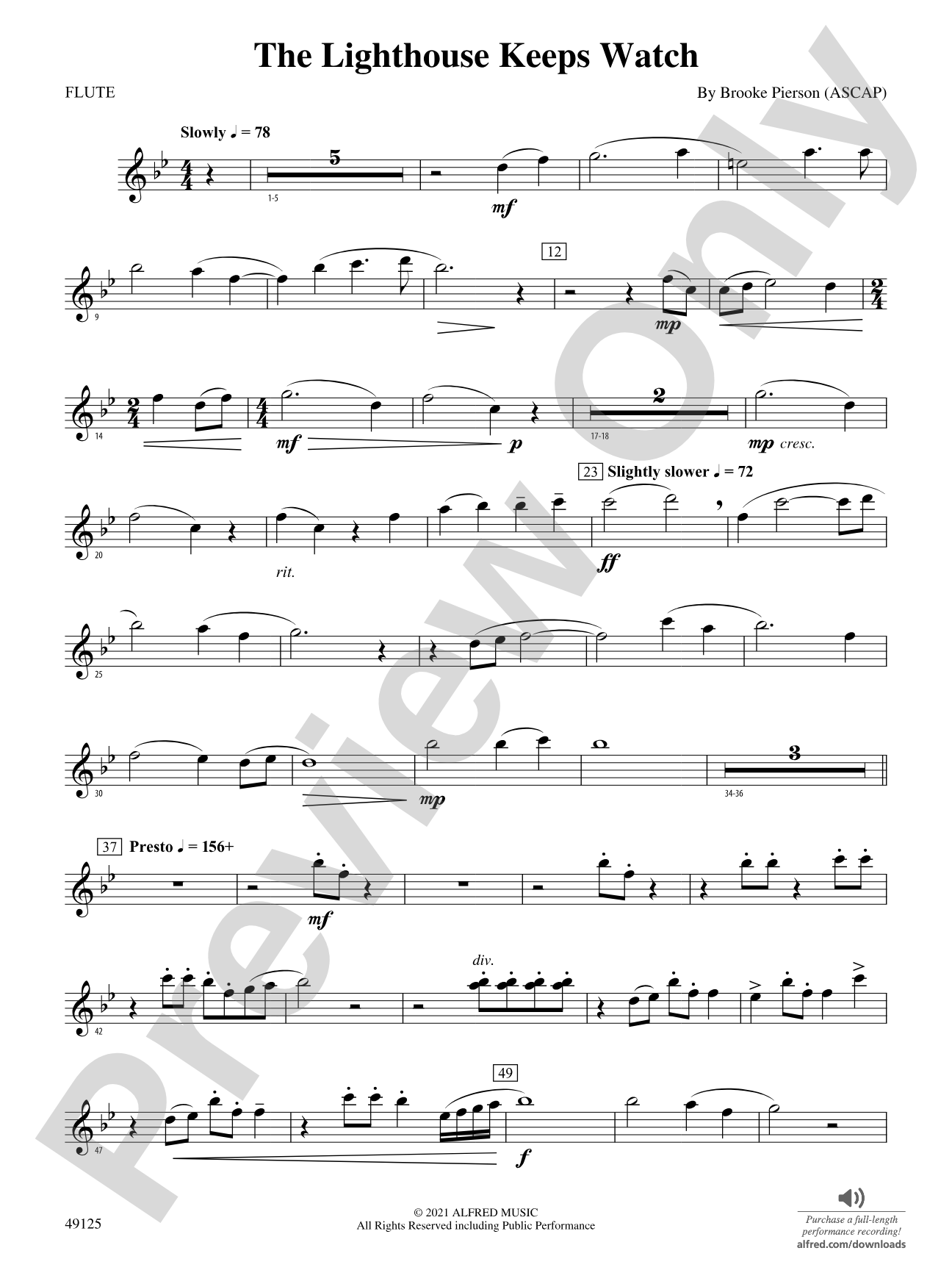 The Lighthouse Keeps Watch: Flute