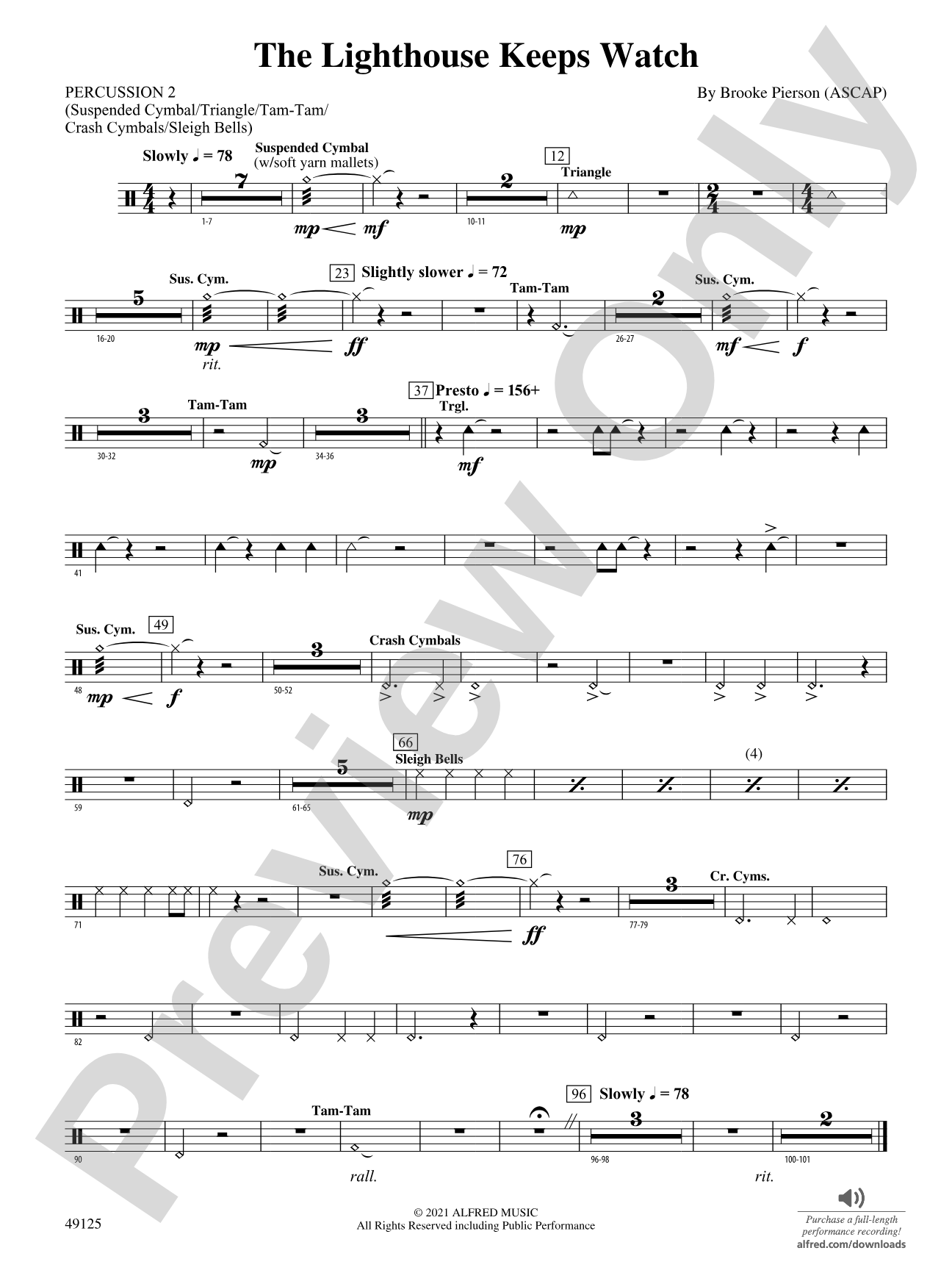 The Lighthouse Keeps Watch: 2nd Percussion