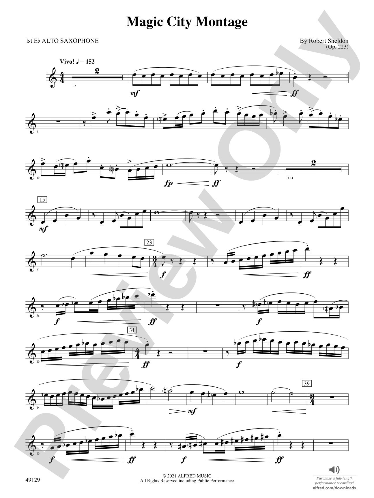 Magic City Montage: E-flat Alto Saxophone