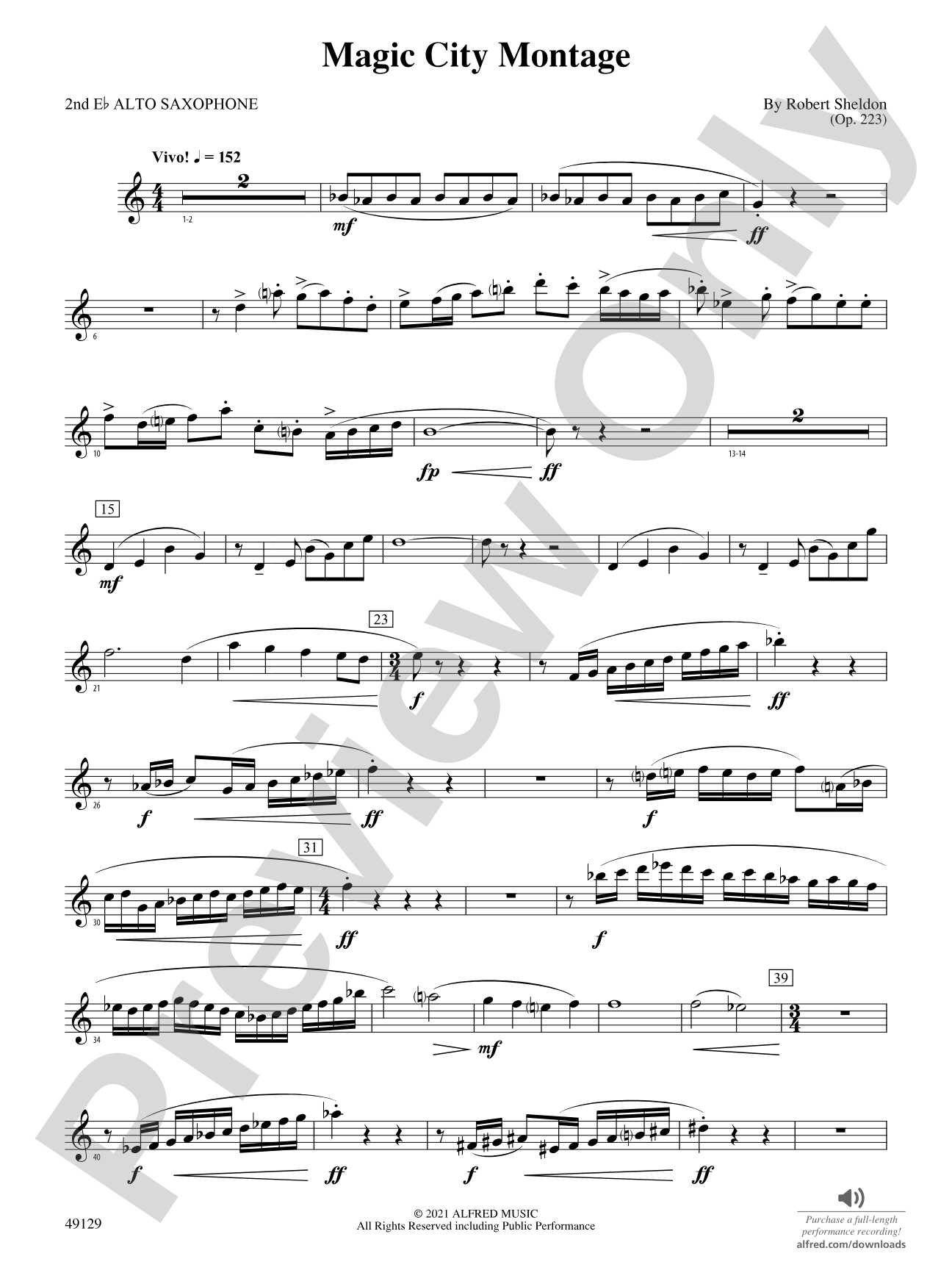 Magic City Montage: 2nd E-flat Alto Saxophone
